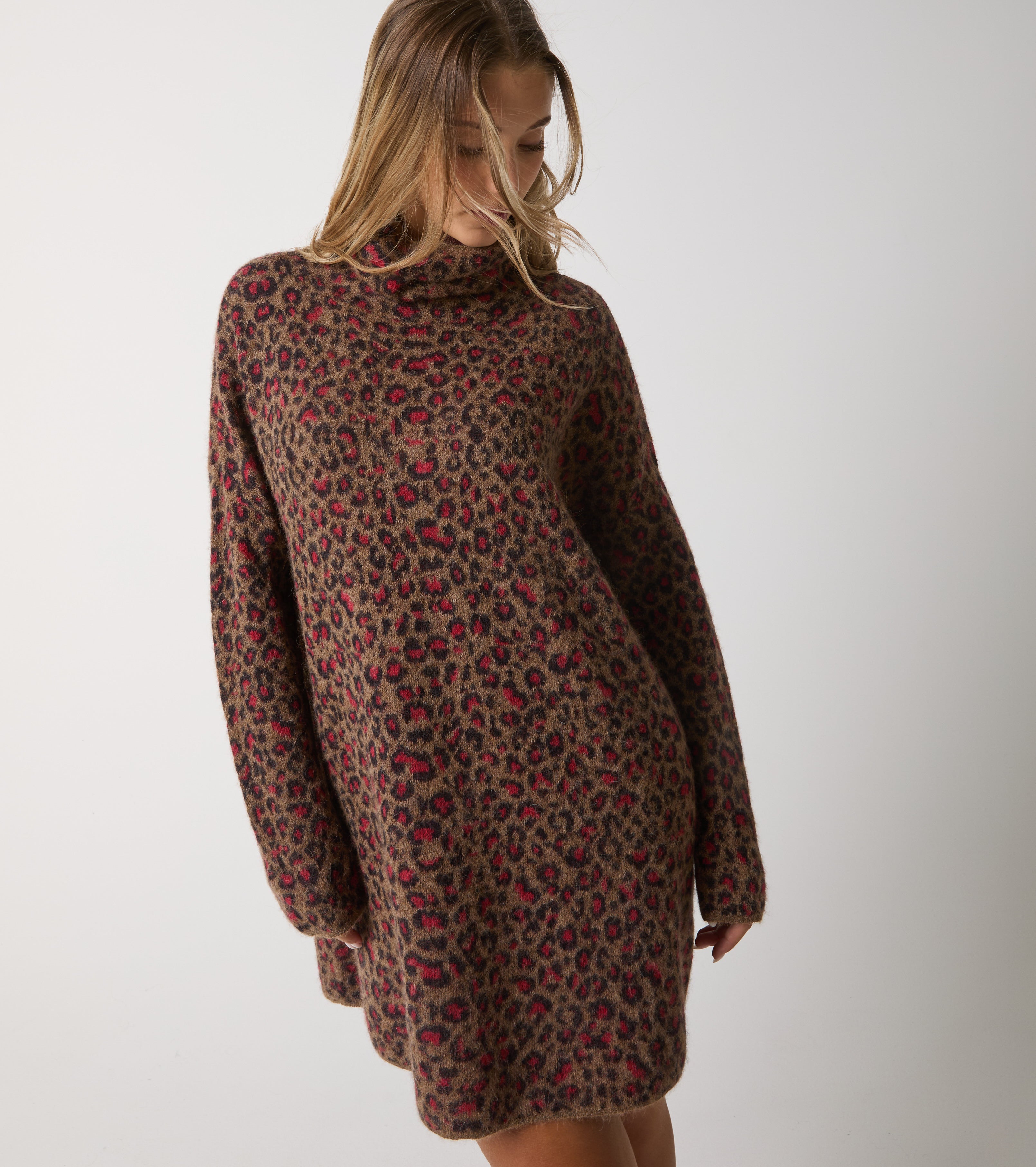 Abito in filato in alpaca animalier