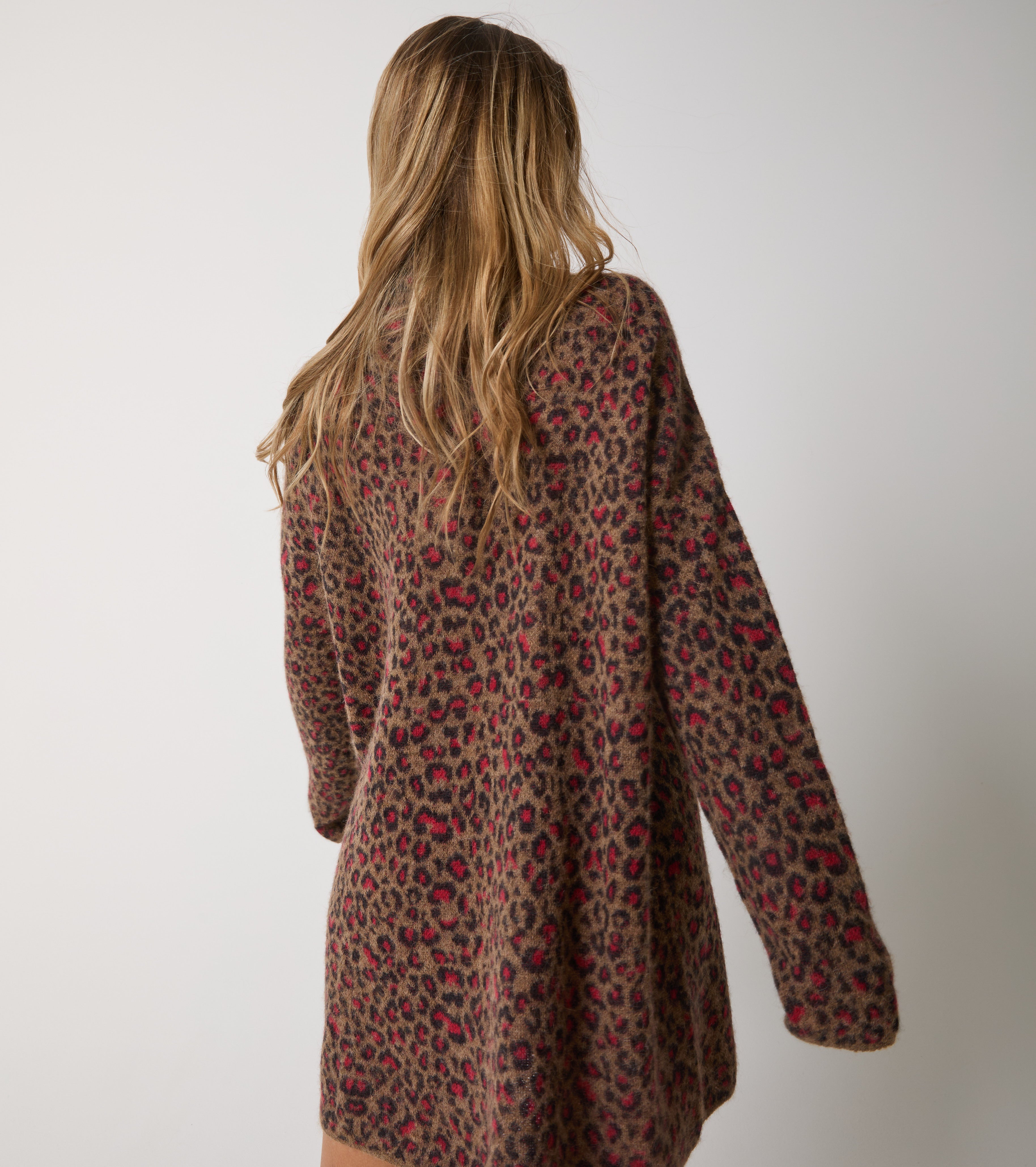 Abito in filato in alpaca animalier