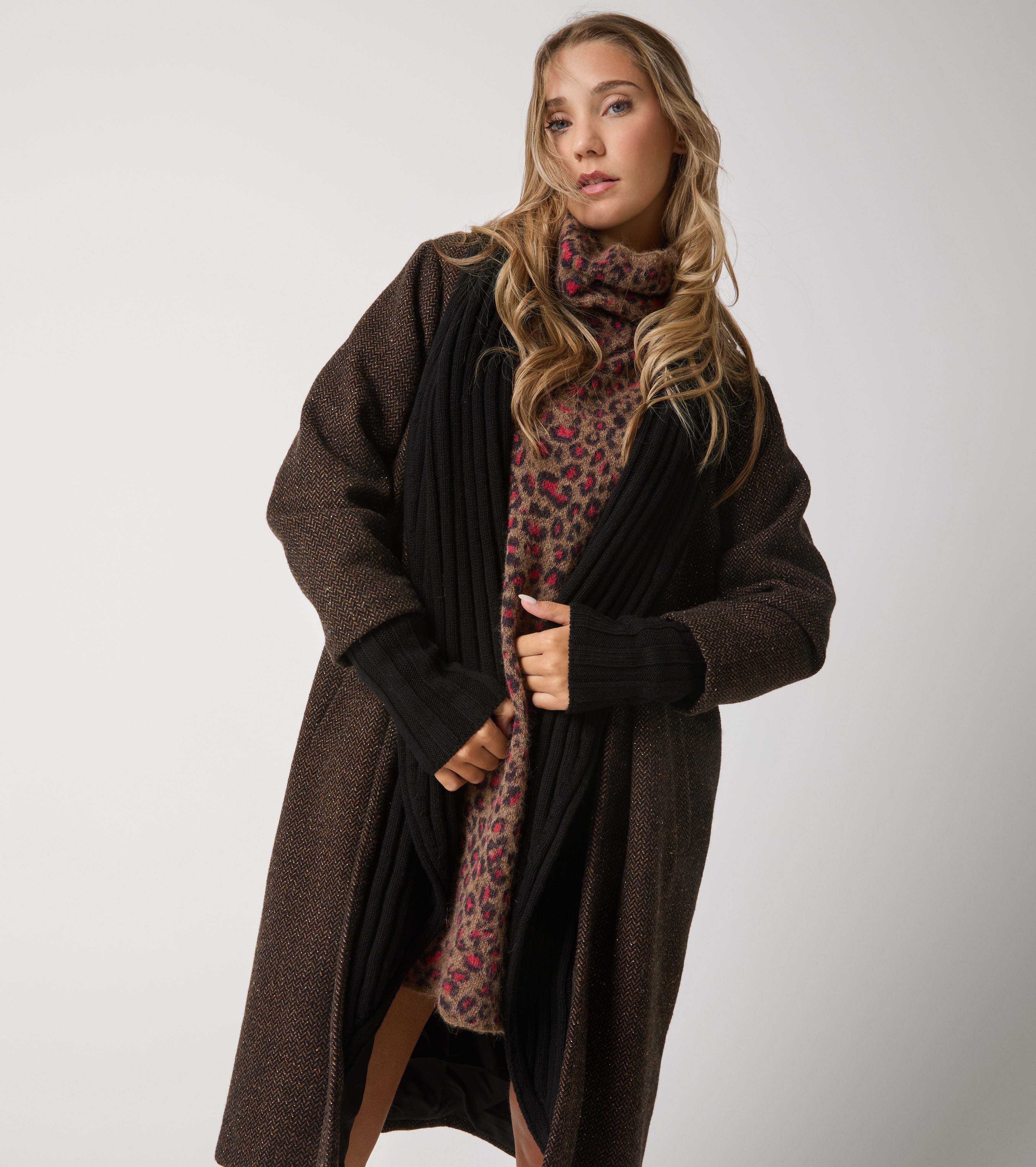 Abito in filato in alpaca animalier