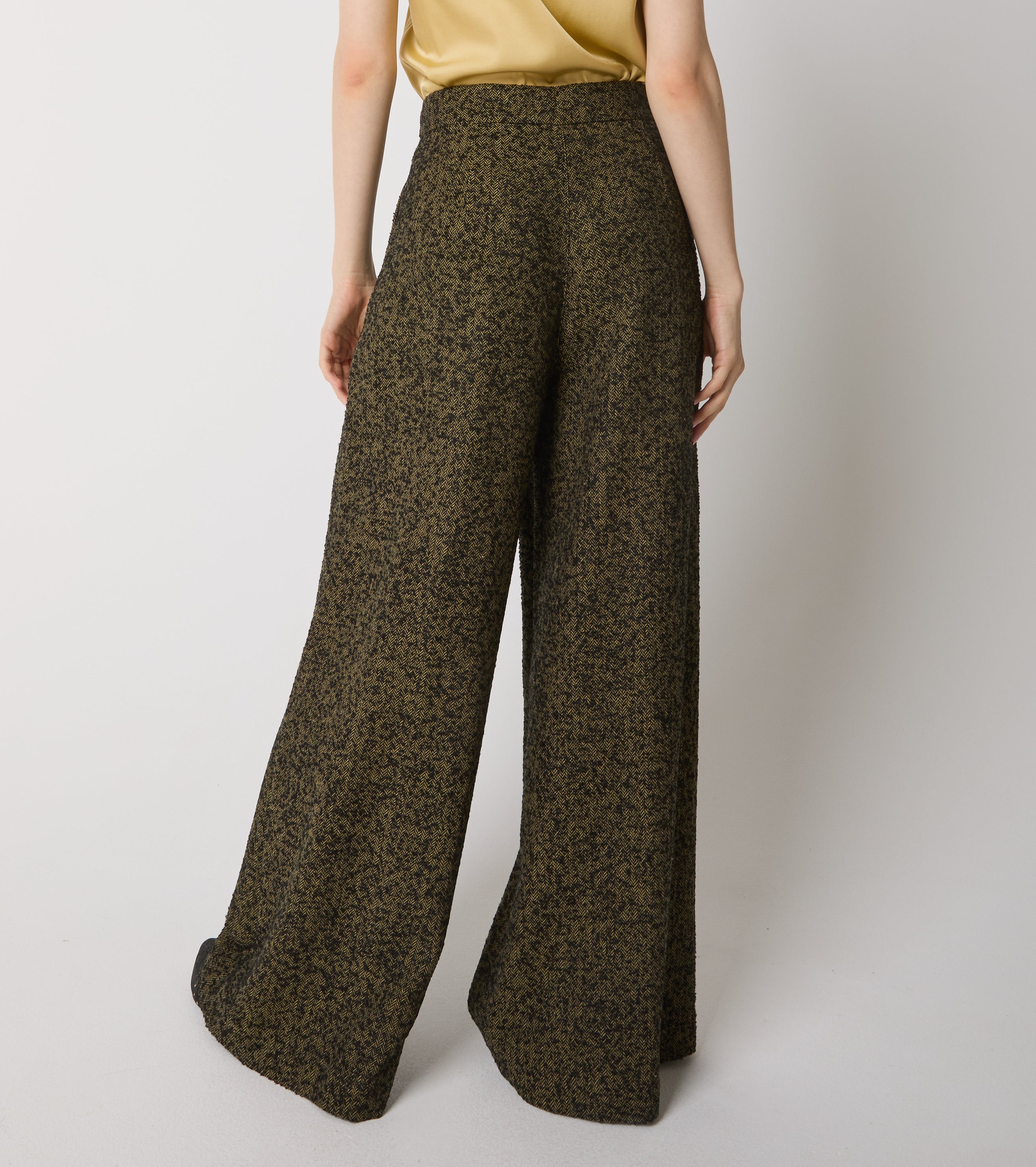 Chevron cotton trousers with pleats