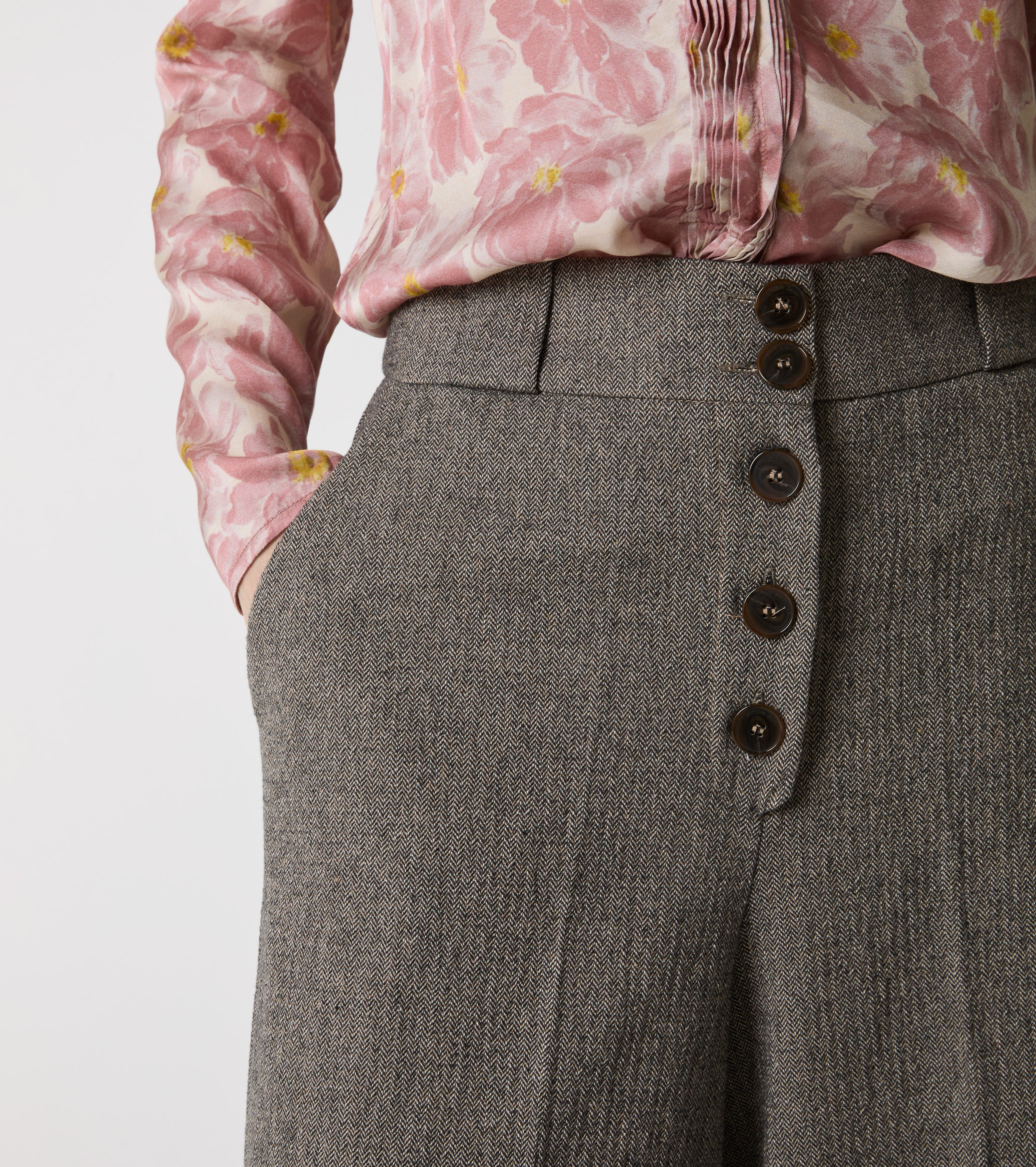 Pantaloni a palazzo in cotone stretch