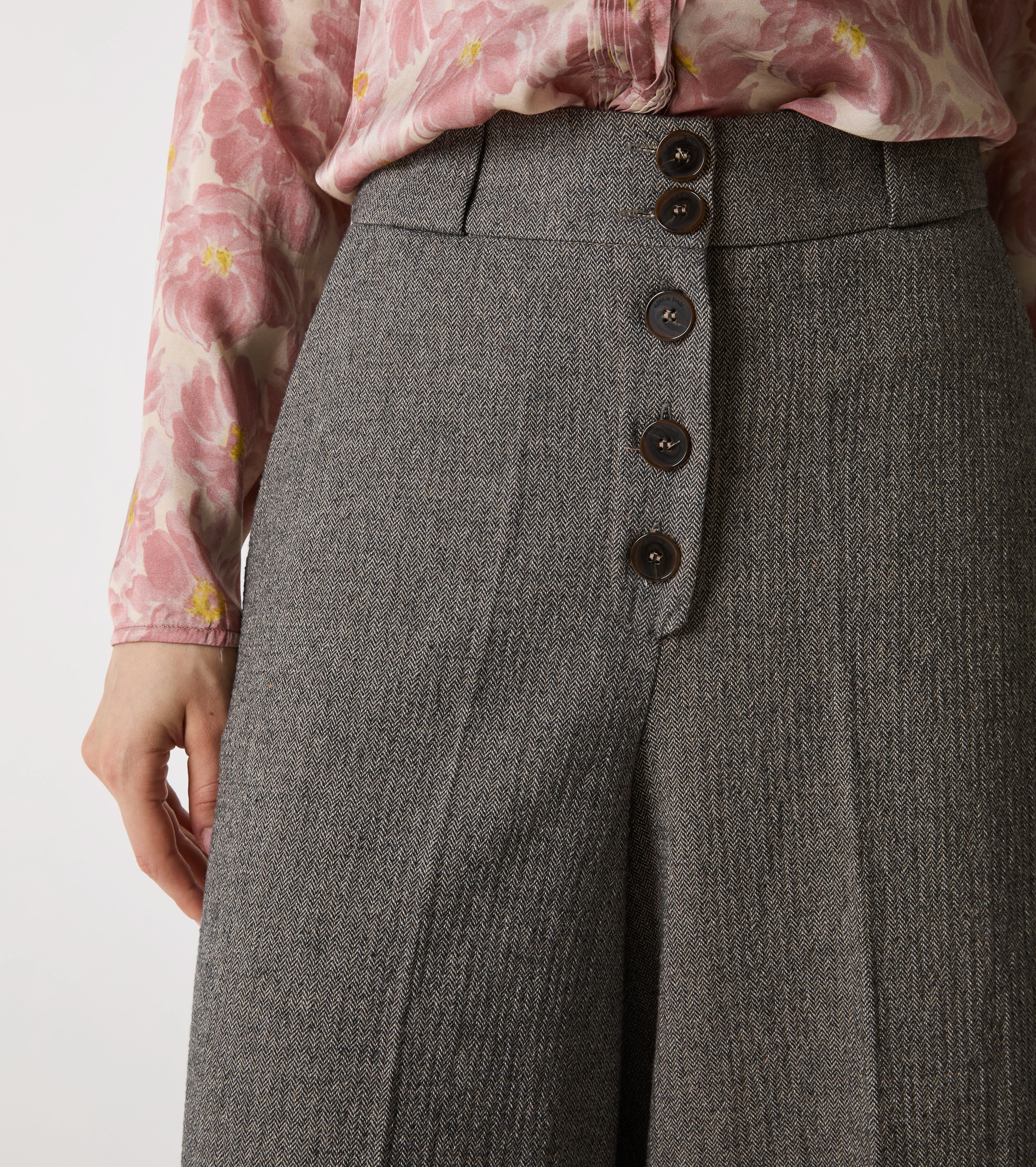 Pantaloni a palazzo in cotone stretch