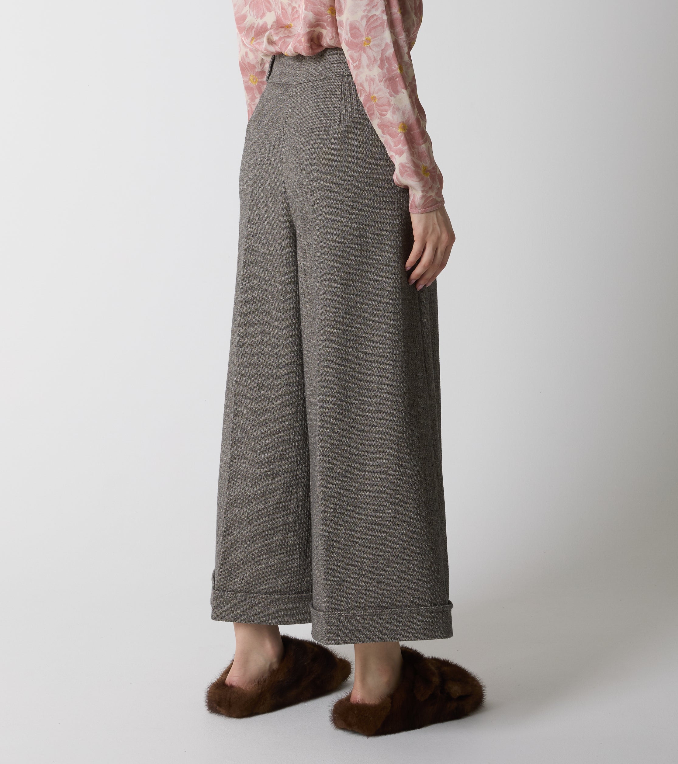 Pantaloni a palazzo in cotone stretch