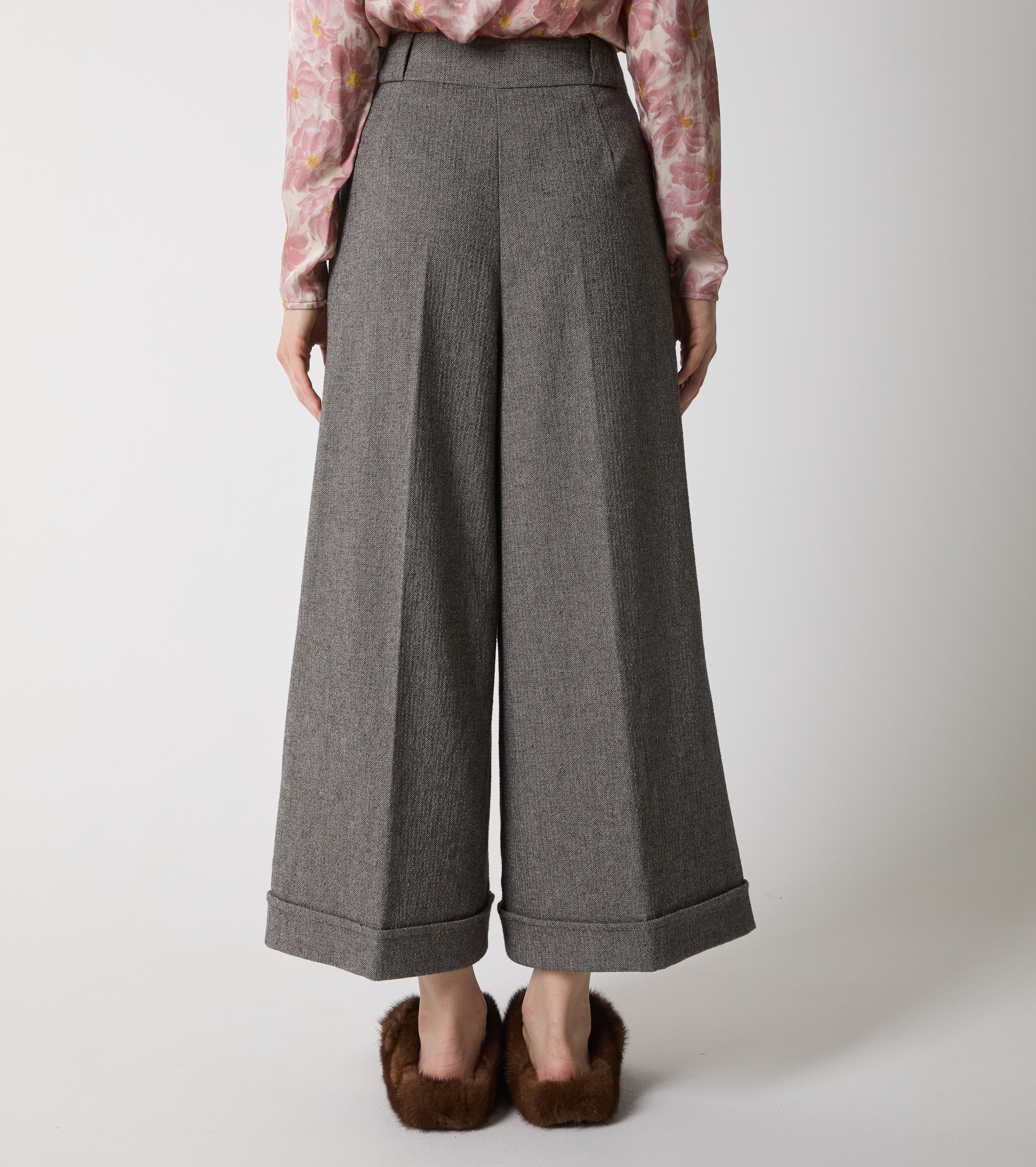 Pantaloni a palazzo in cotone stretch
