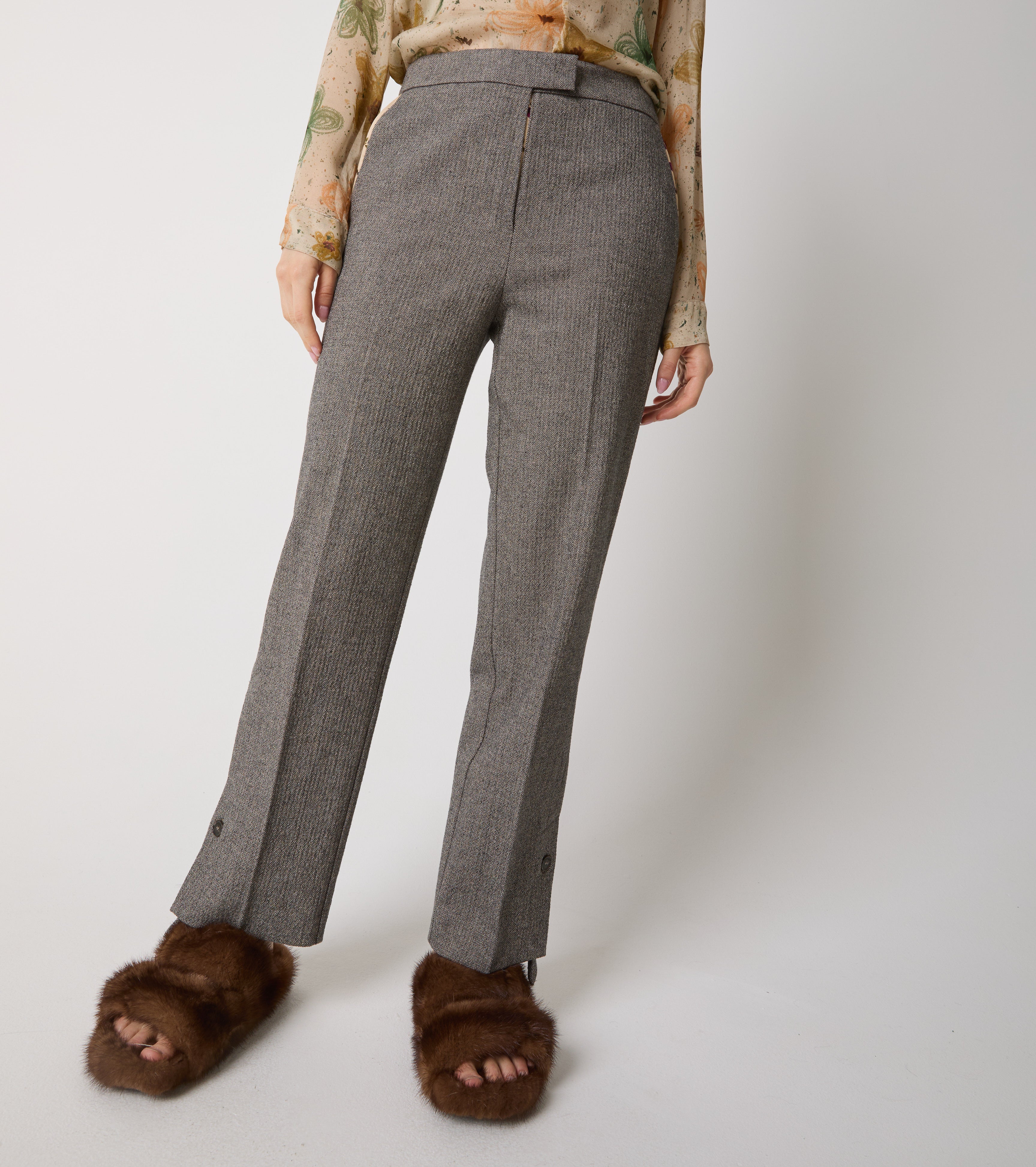 Pantaloni in cotone con piega