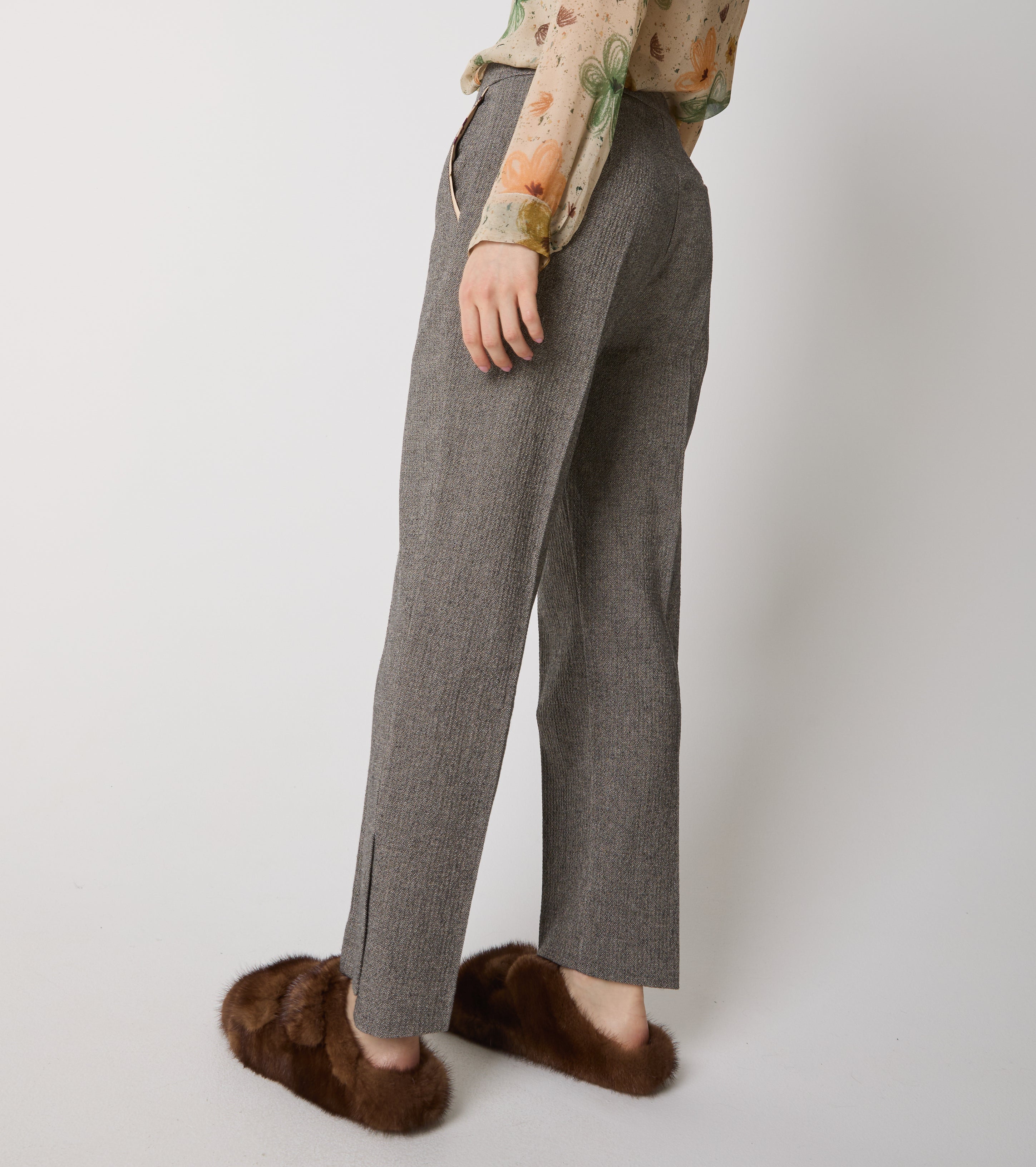 Pantaloni in cotone con piega