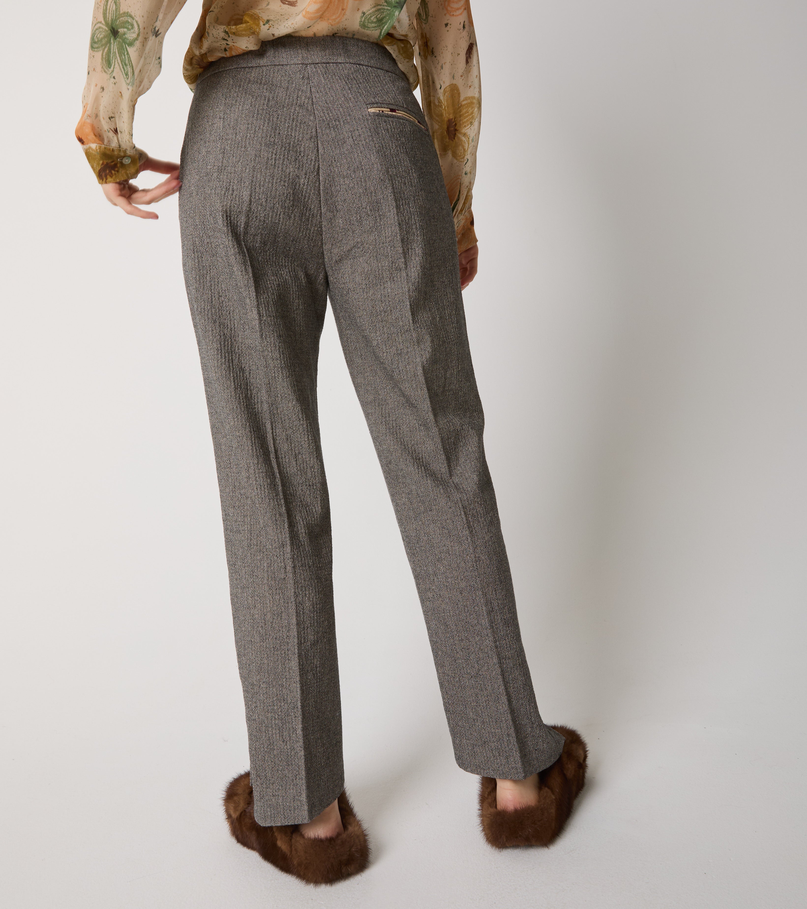 Pantaloni in cotone con piega