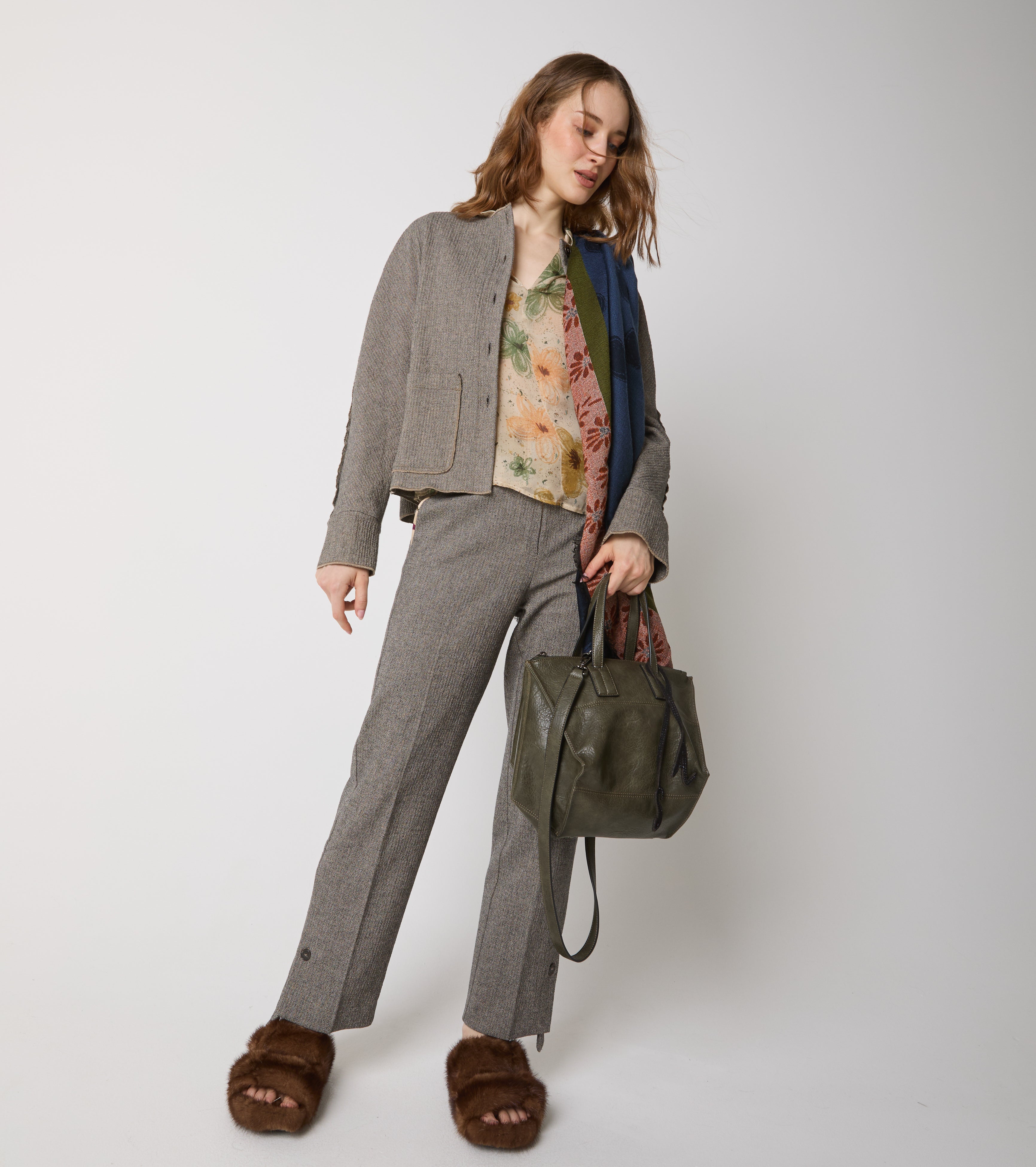 Pantaloni in cotone con piega