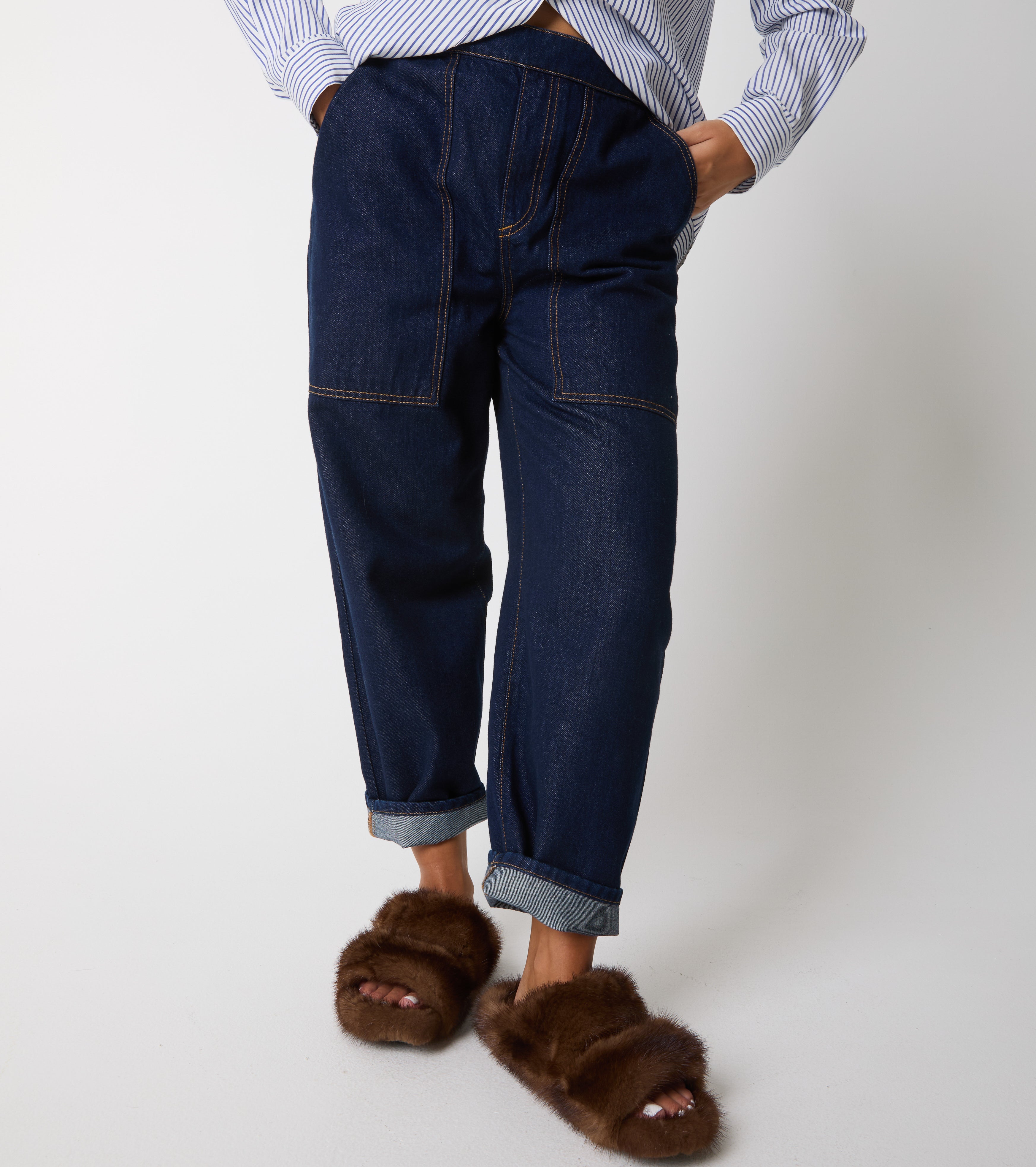 Cotton cropped jeans