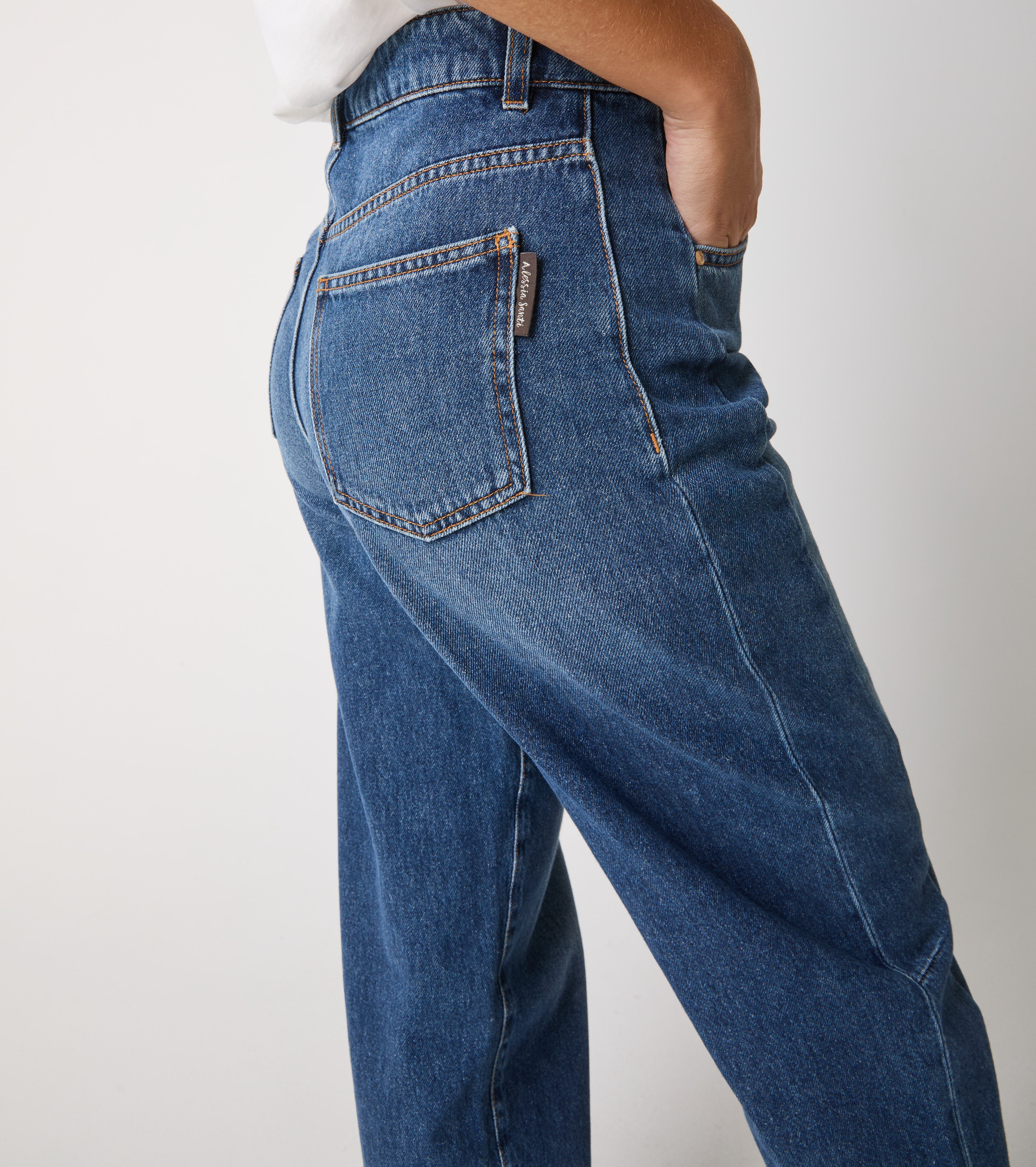 Brugte cropped jeans i bomuld