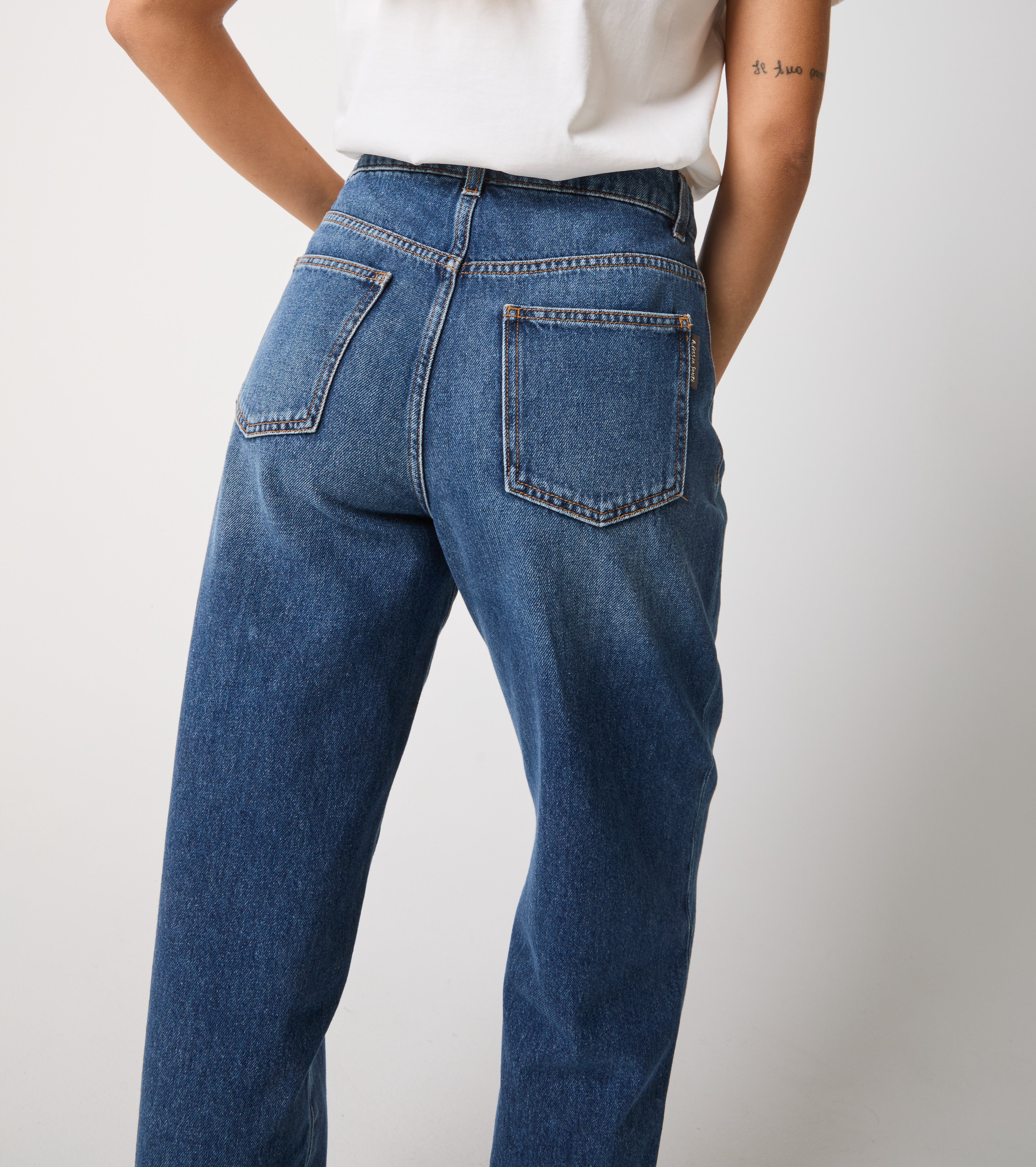 Brugte cropped jeans i bomuld