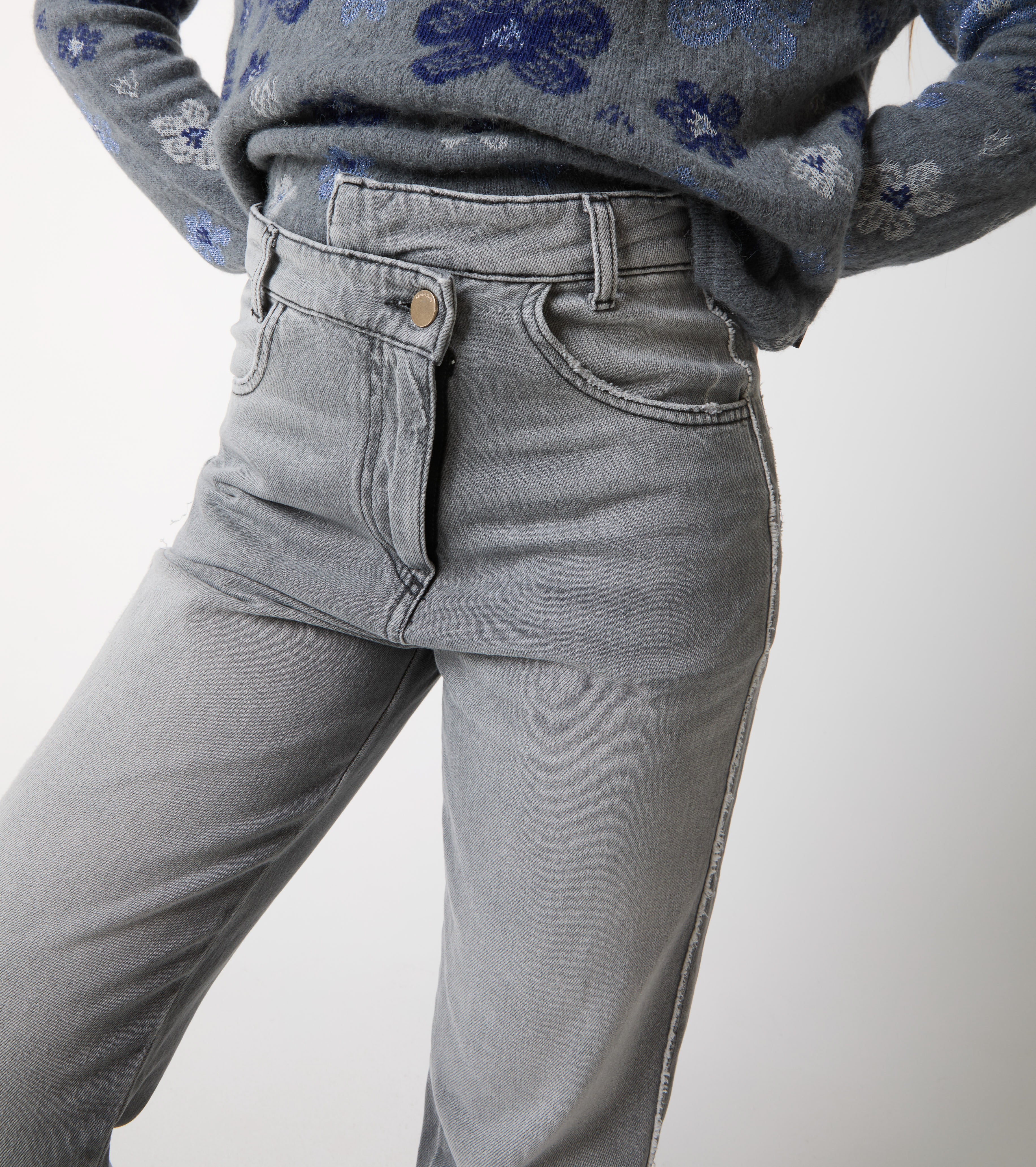 Used cotton jeans with cuffs