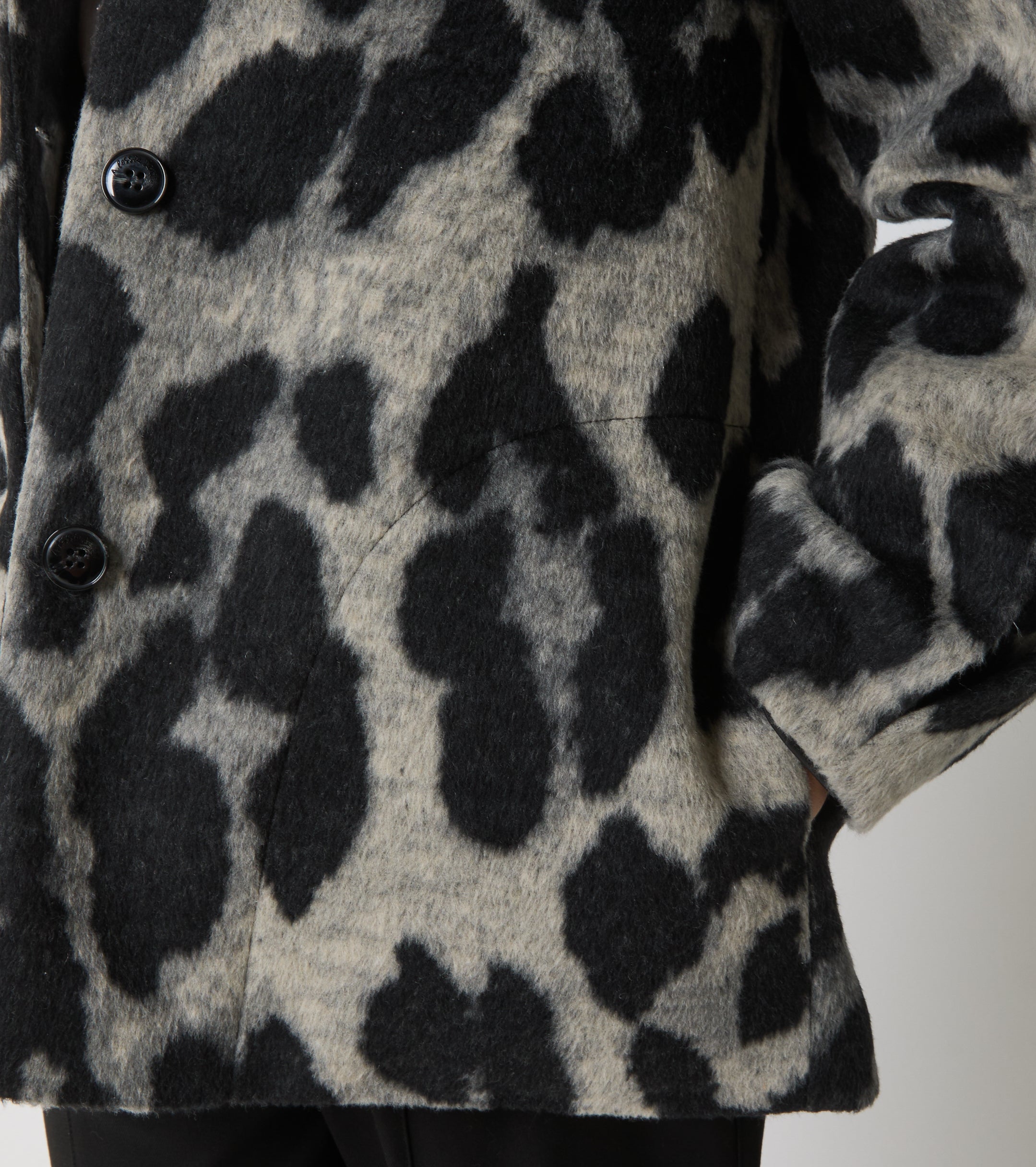 Jacket in animalier wool and cotton cloth