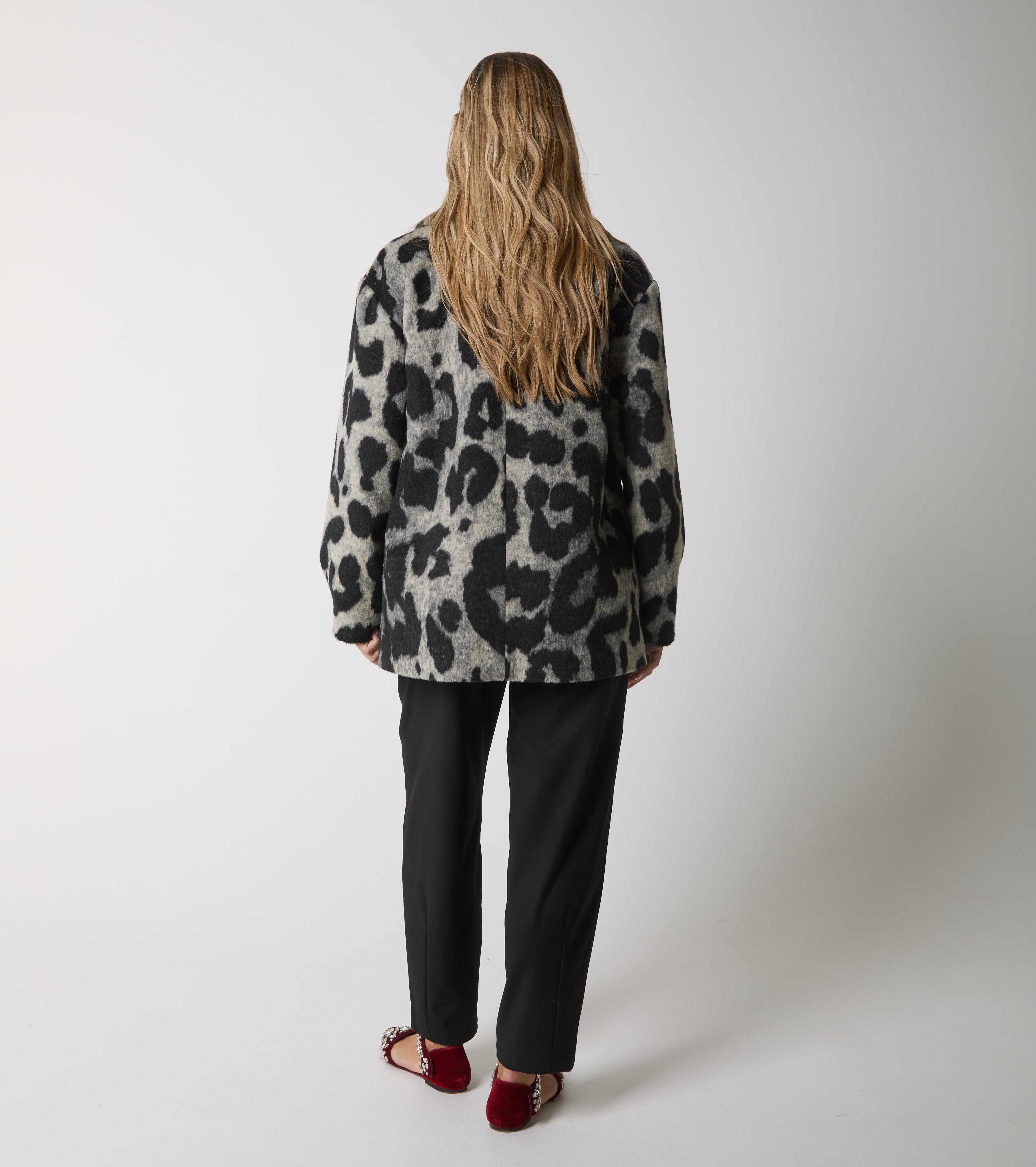 Jacket in animalier wool and cotton cloth