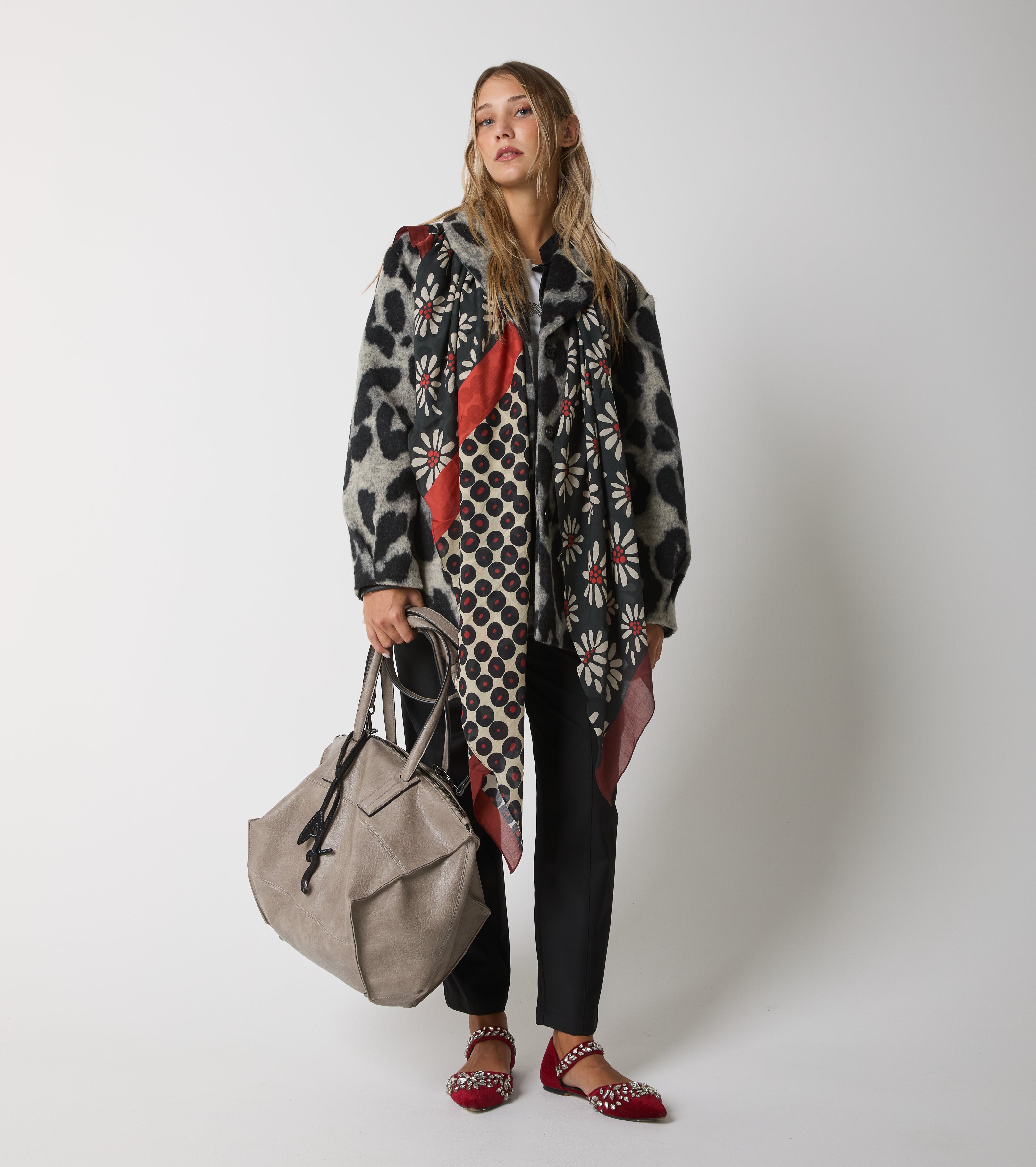 Jacket in animalier wool and cotton cloth