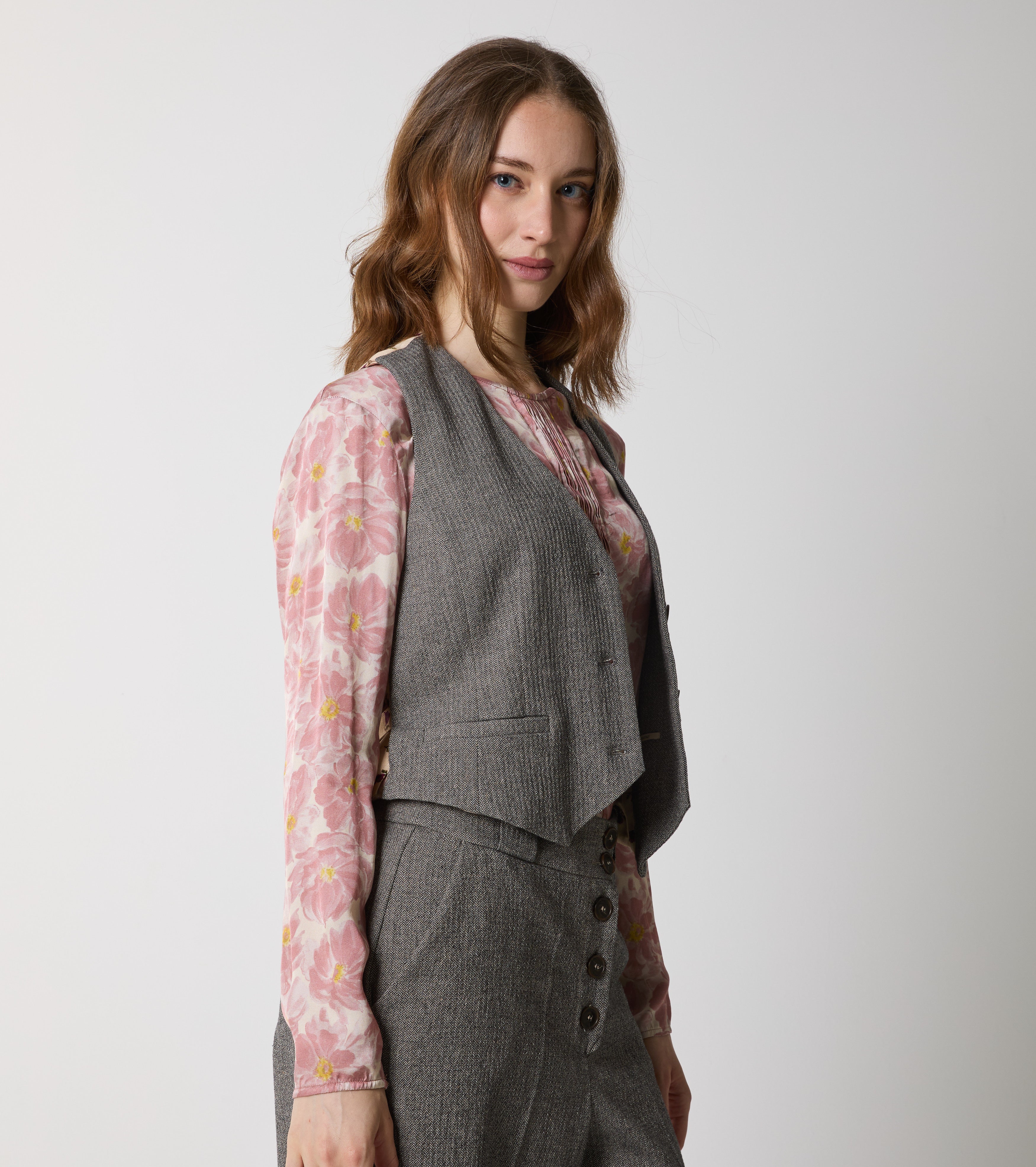 Gilet in cotone con scollo a V
