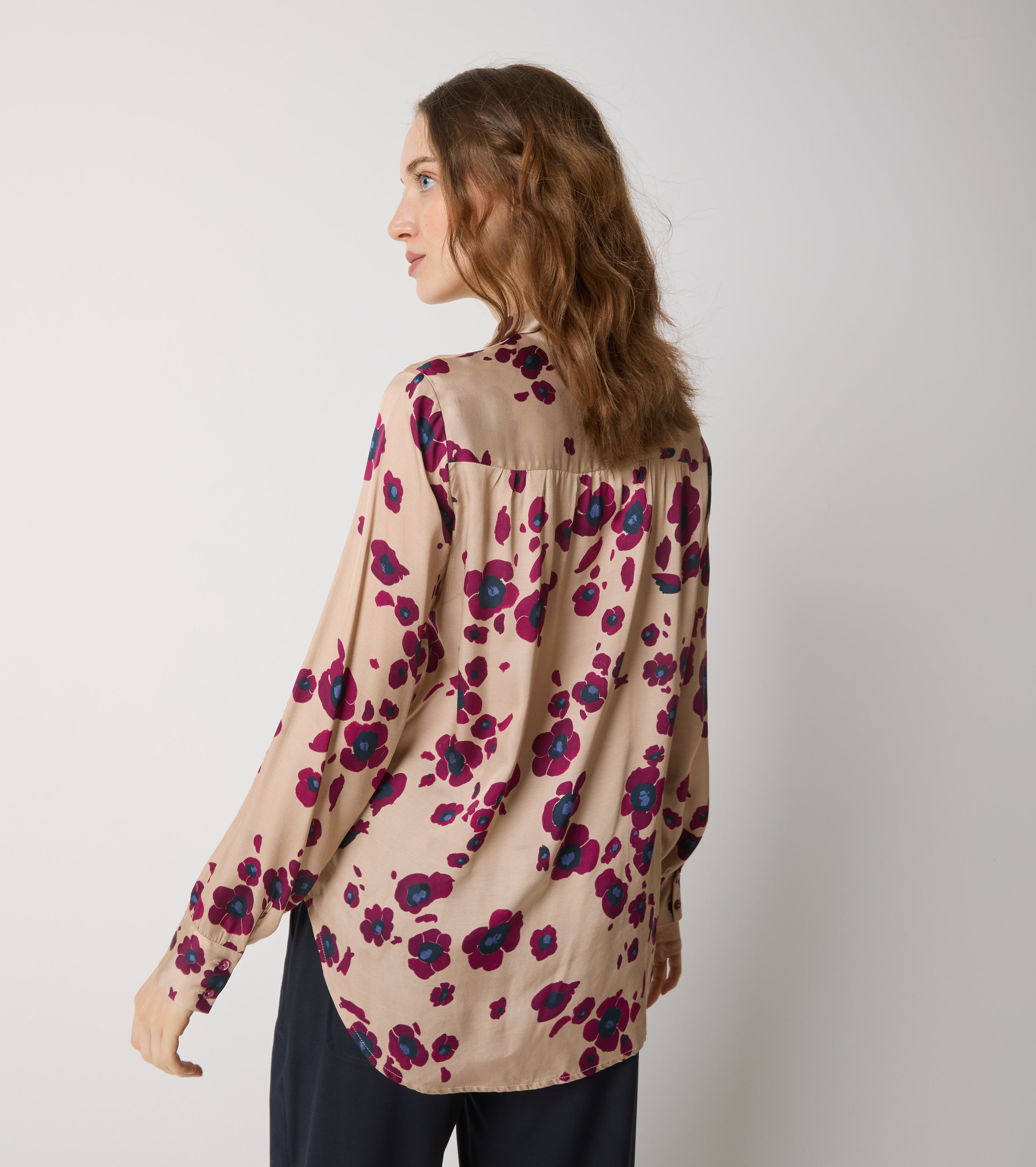 Camicia in raso stampato
