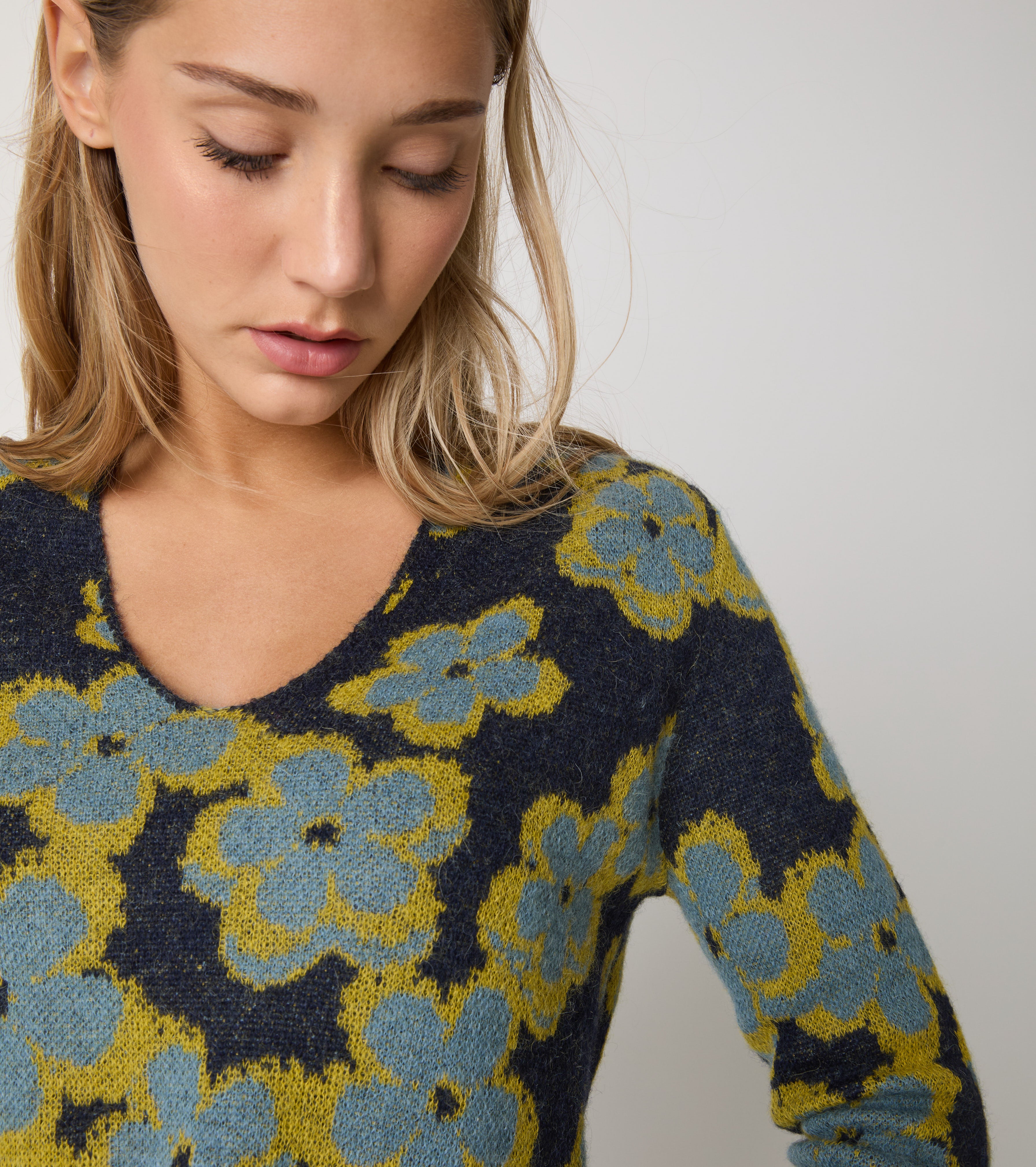 Jacquard-sweater i alpaka