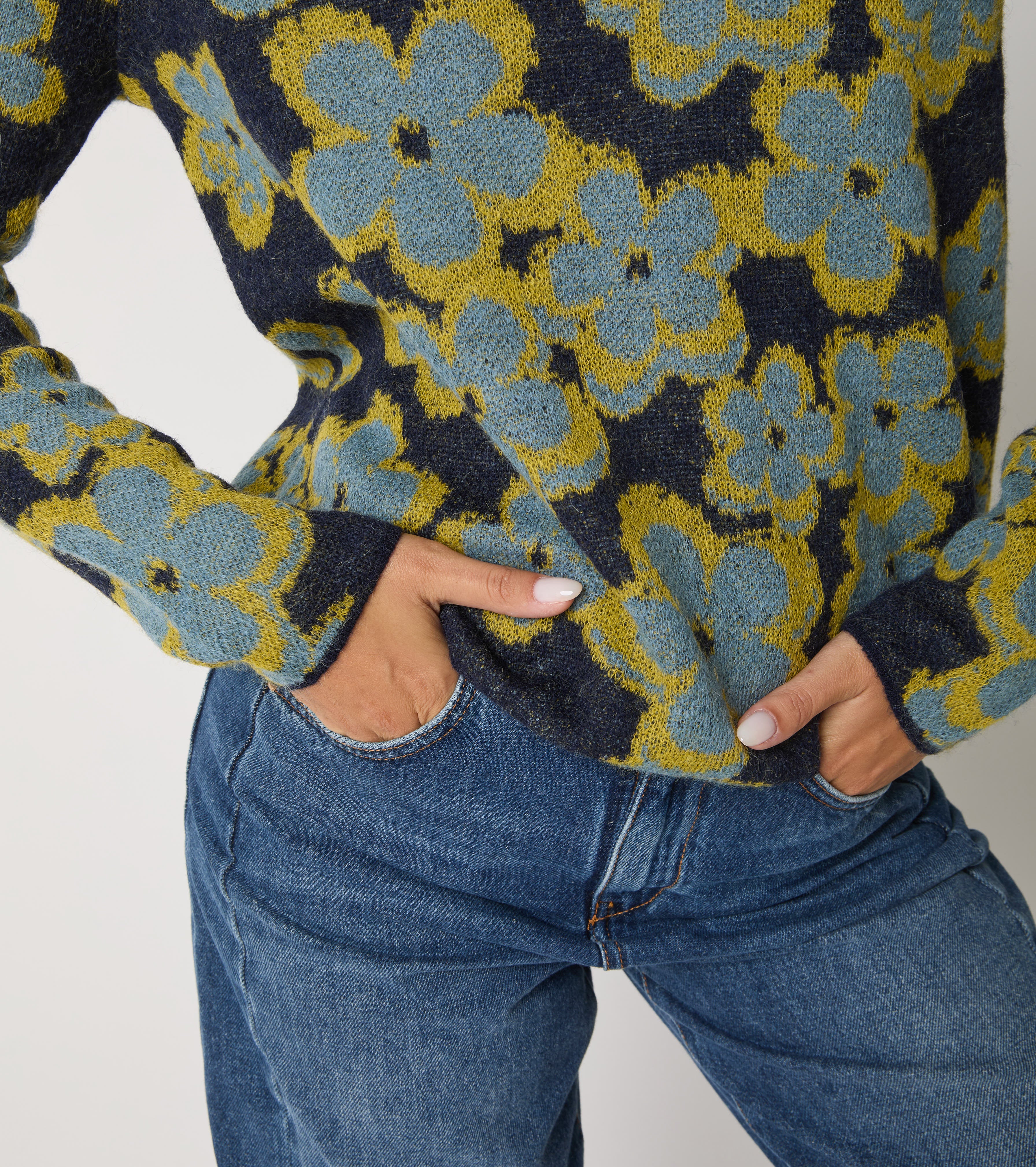 Jacquard-sweater i alpaka
