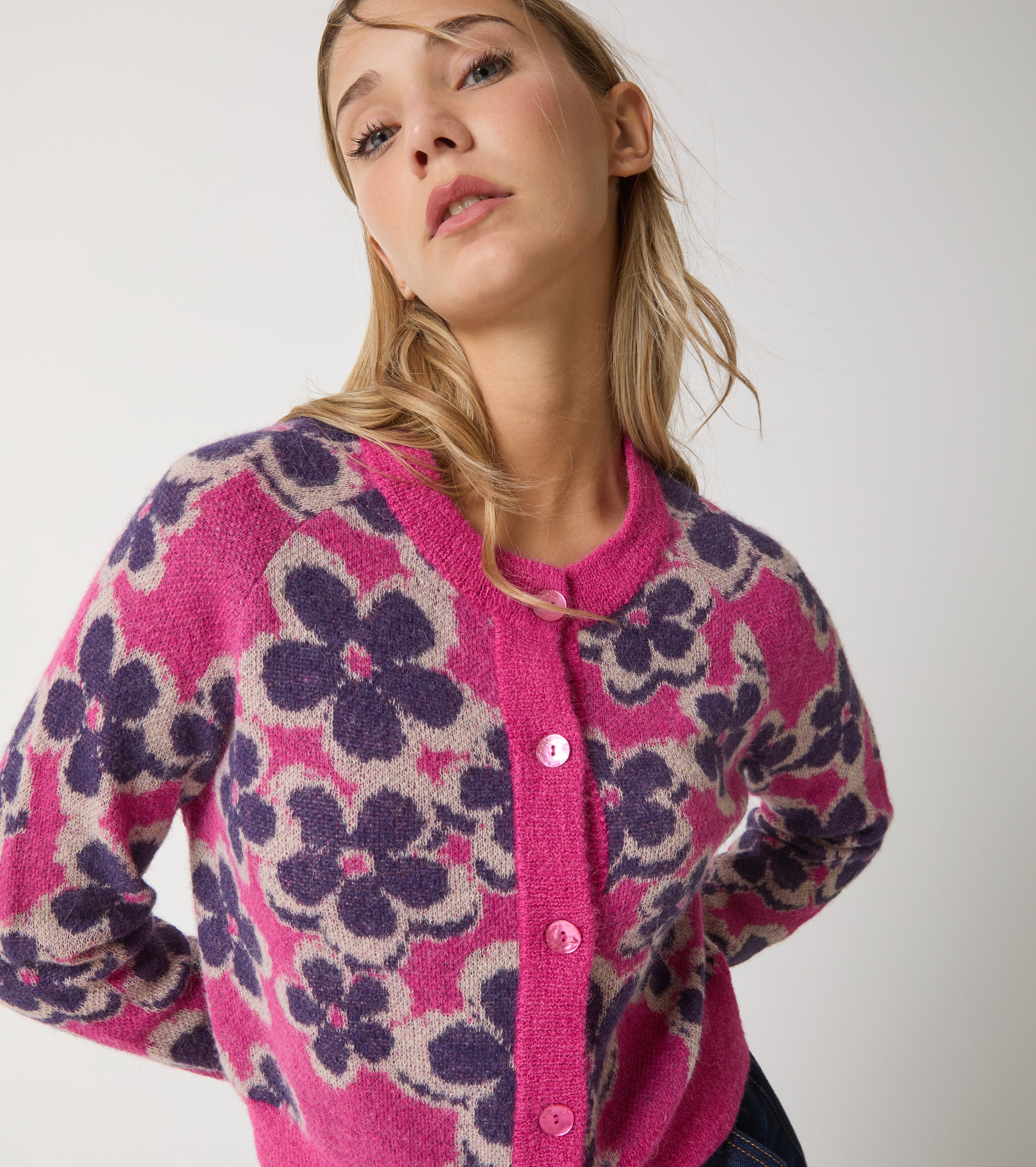 Cardigan in alpaca jacquard