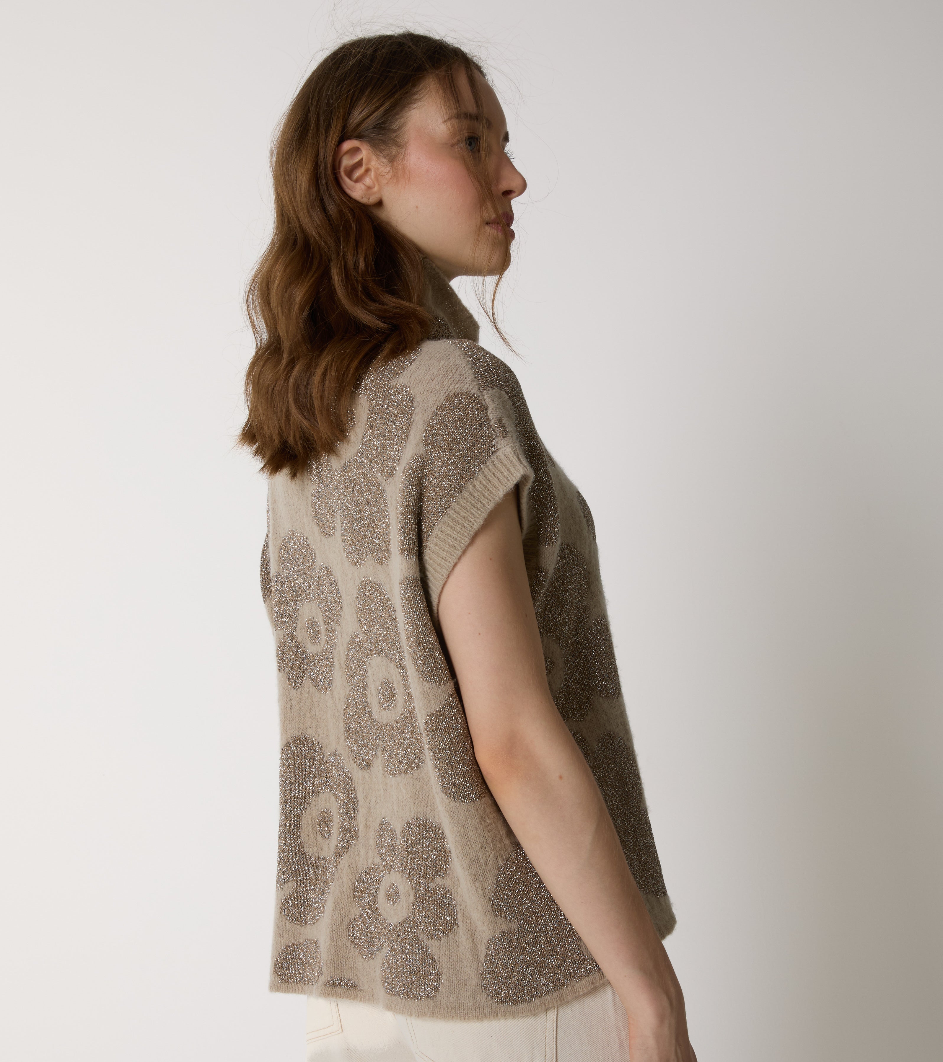 Jacquard alpaca and wool vest