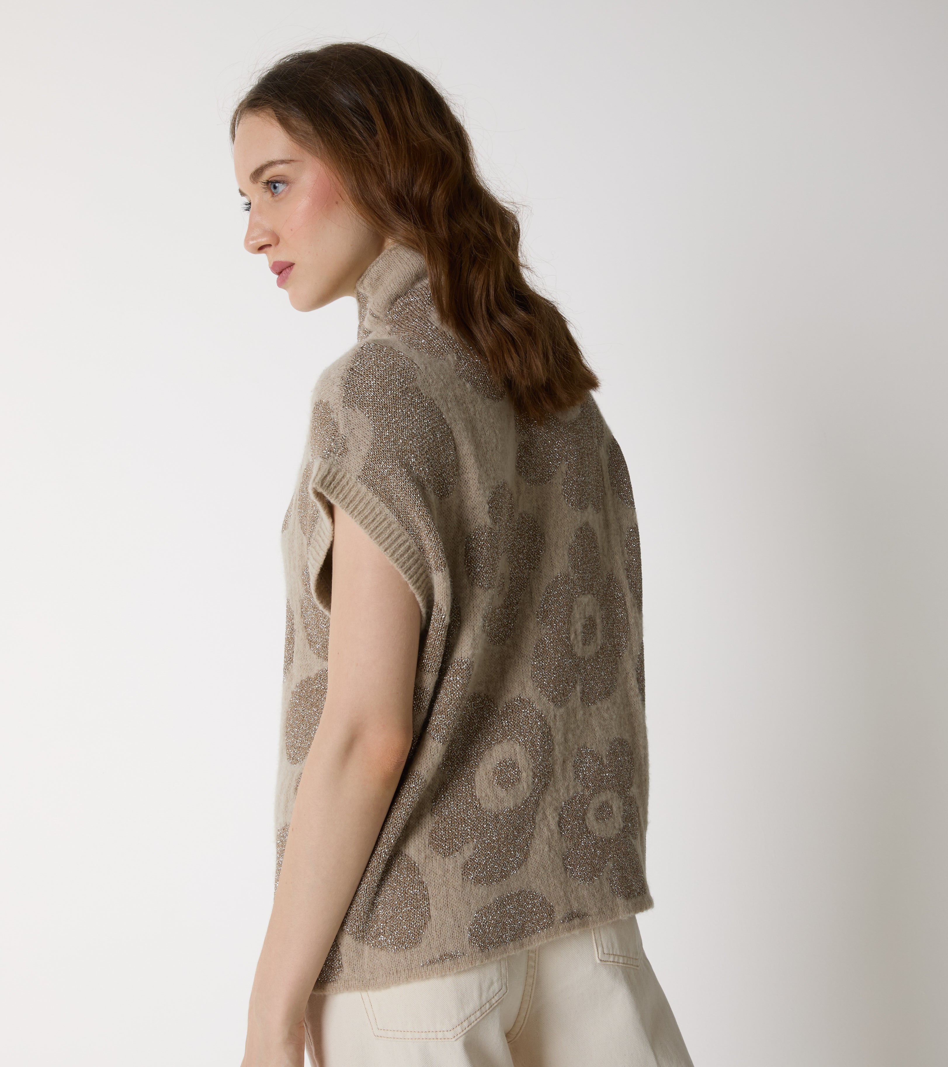 Jacquard alpaca and wool vest