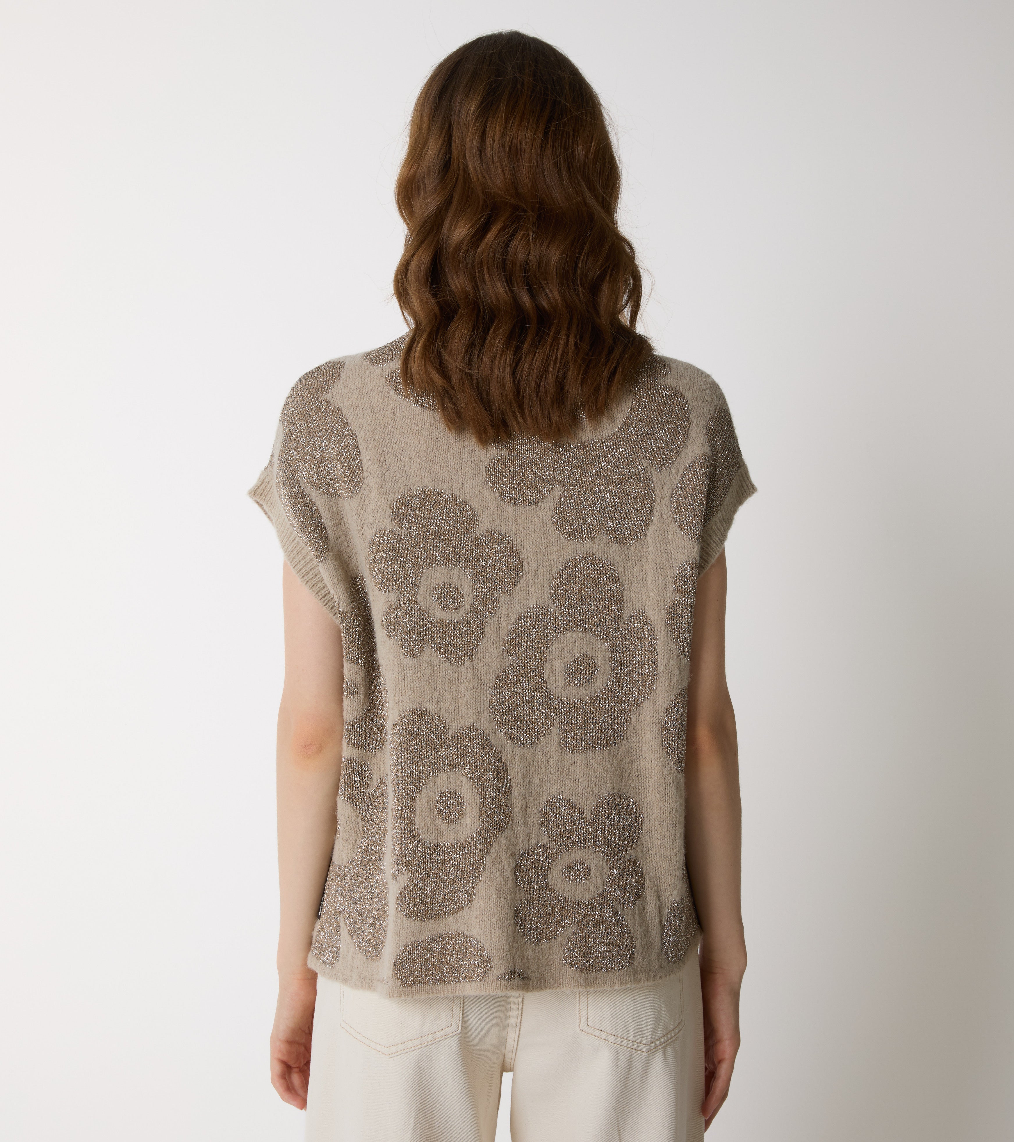 Jacquard alpaca and wool vest