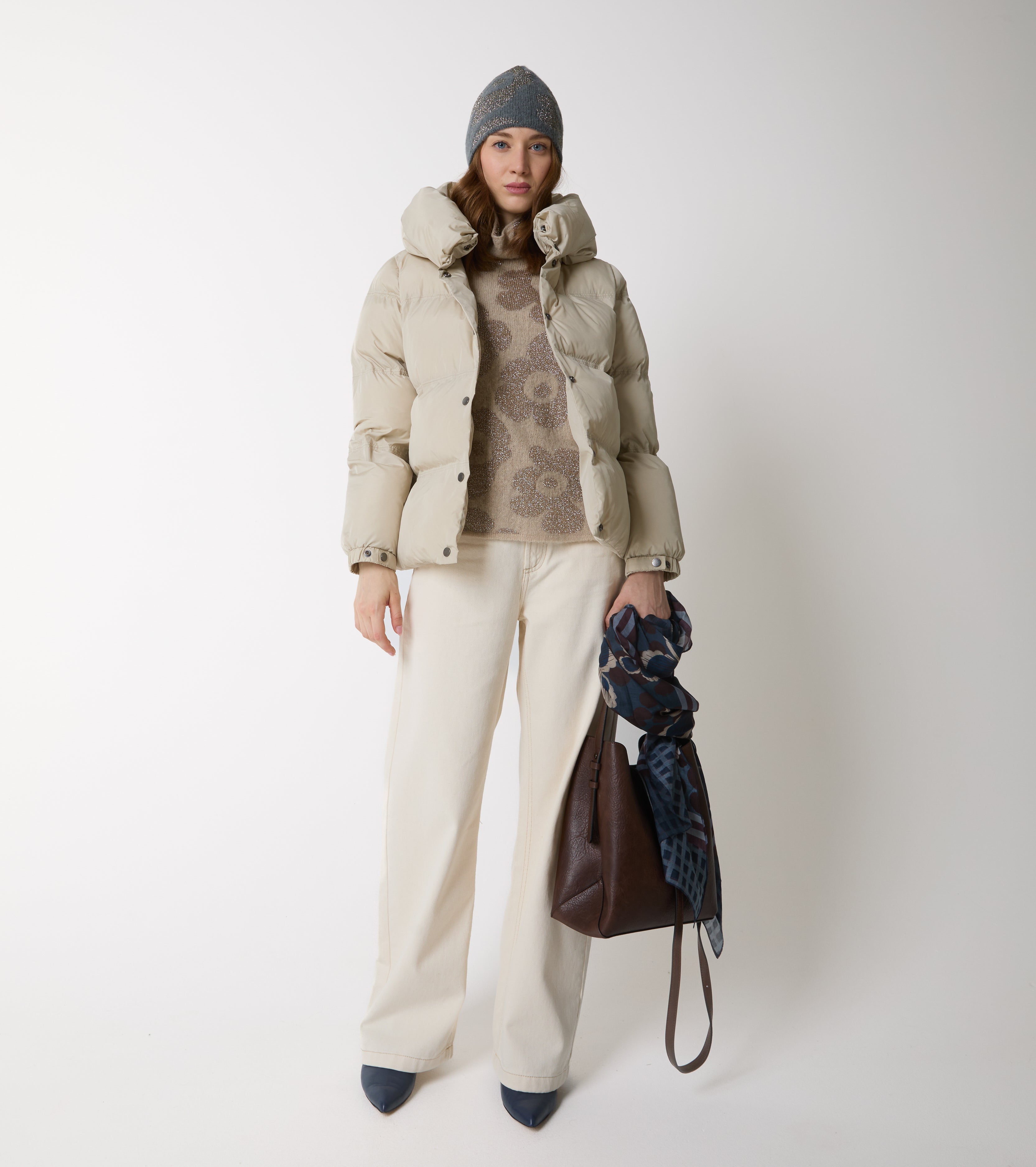 Jacquard alpaca and wool vest