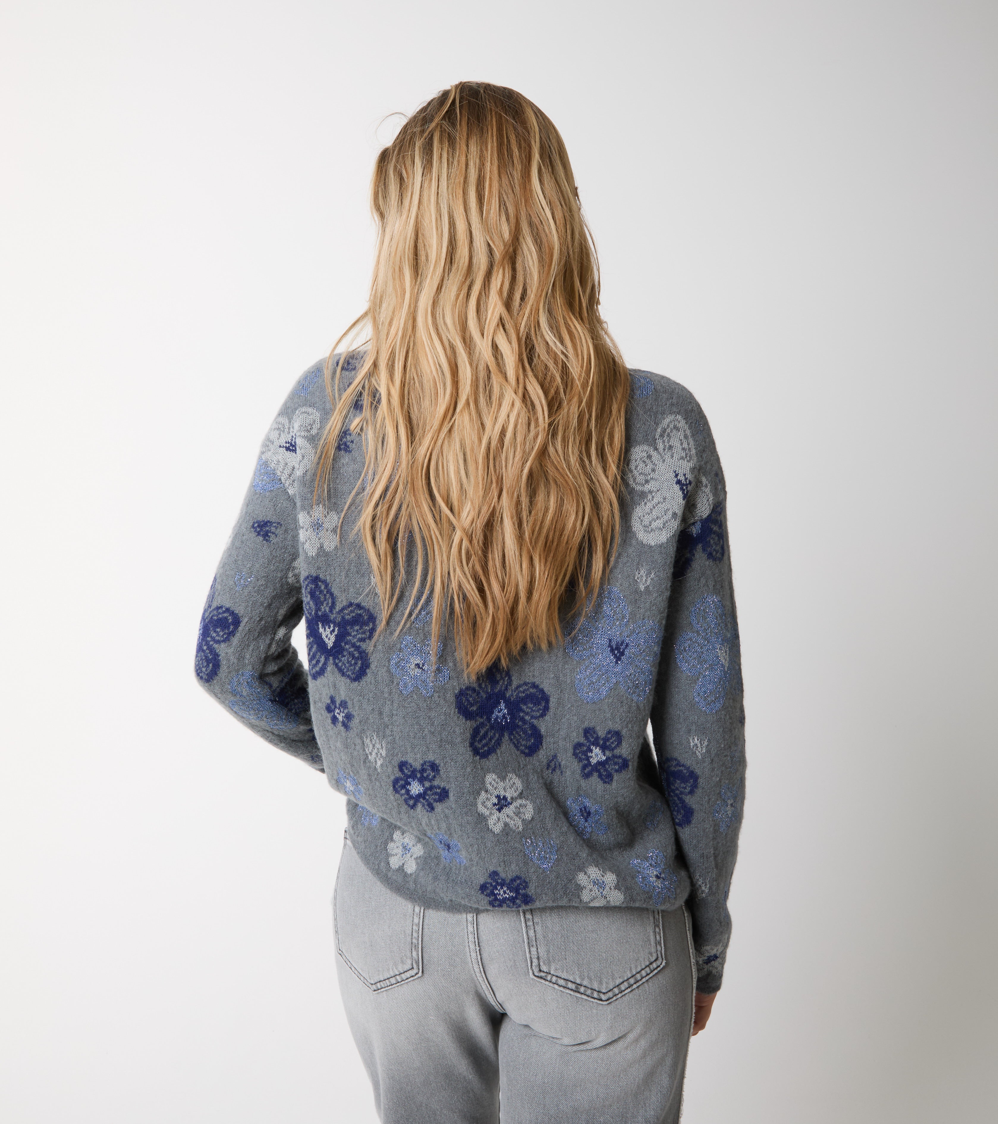 Jacquard-rullekravesweater i alpaka og uld
