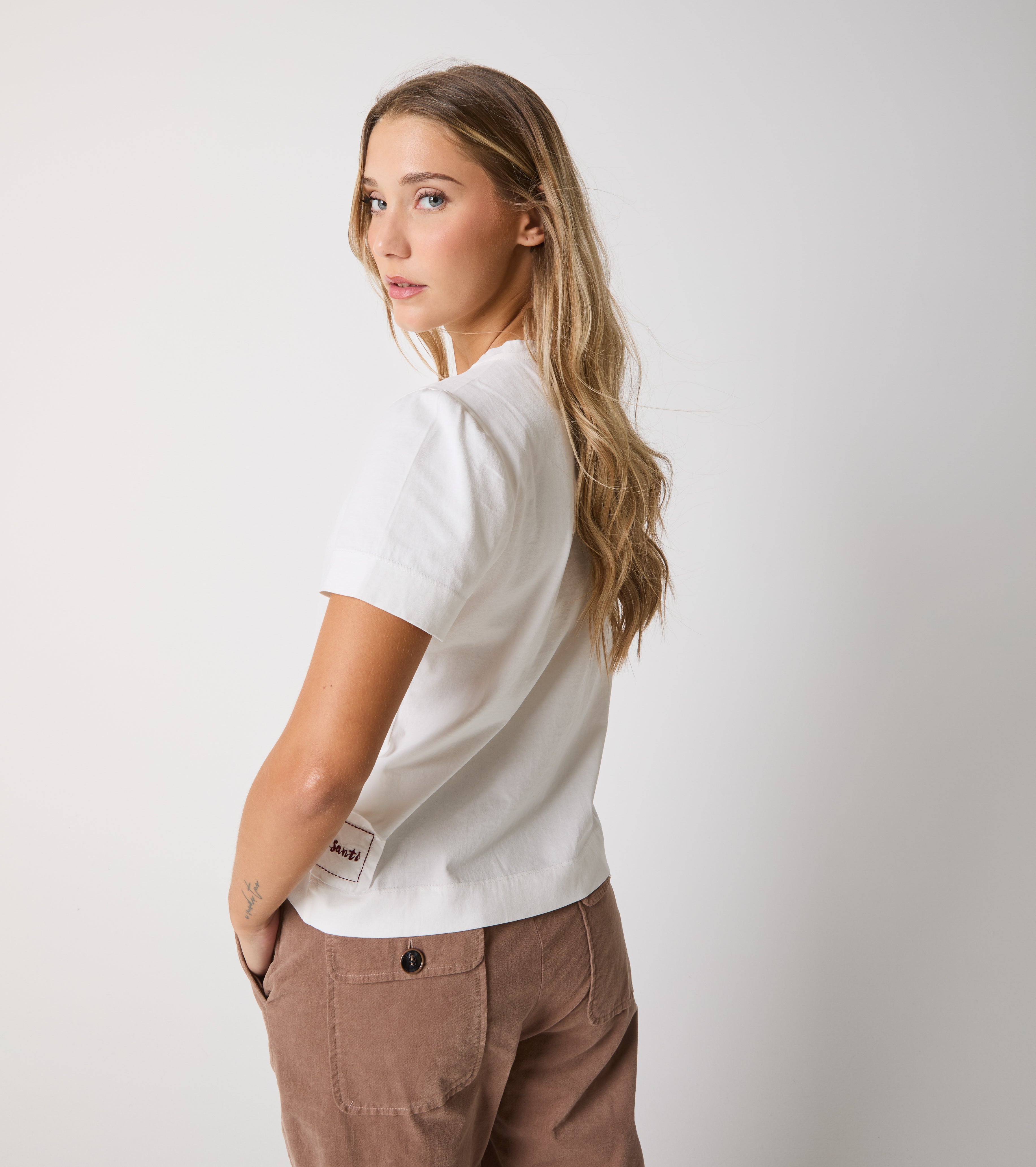 T-shirt in cotone con lettering