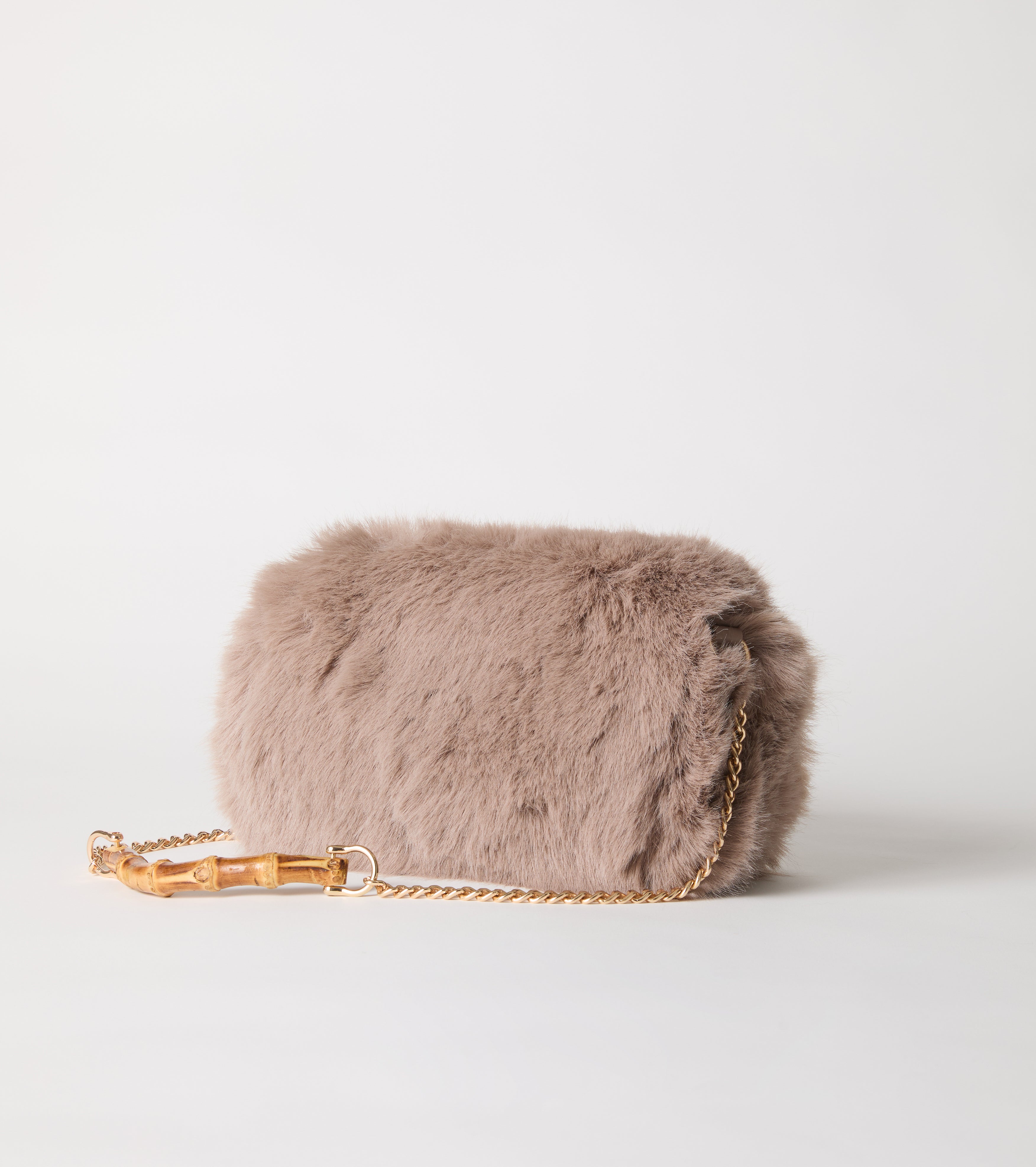 Borsa crossbody in ecopelliccia con catena