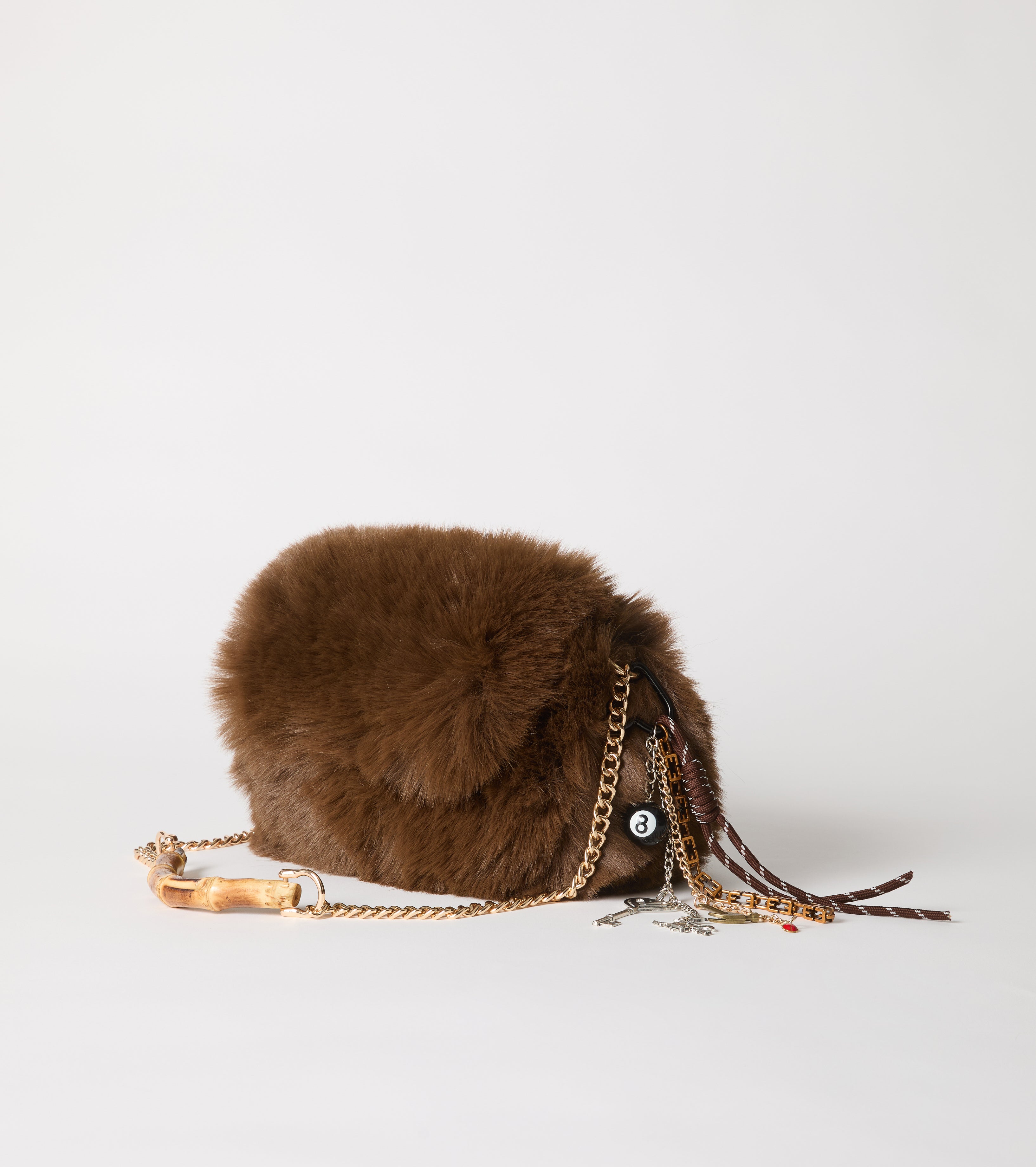 Borsa crossbody in ecopelliccia con catena
