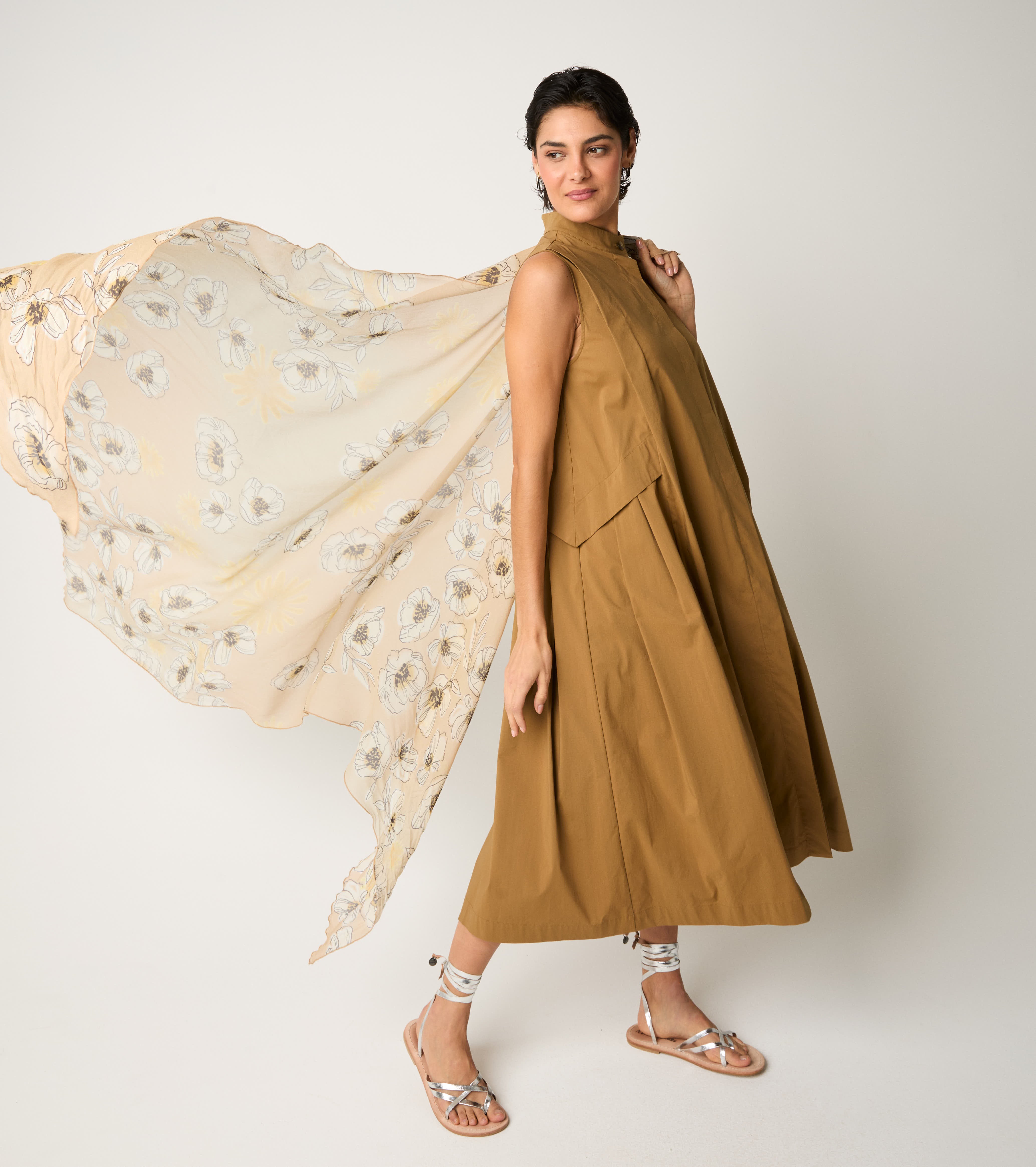 Ermine stretch cotton dress