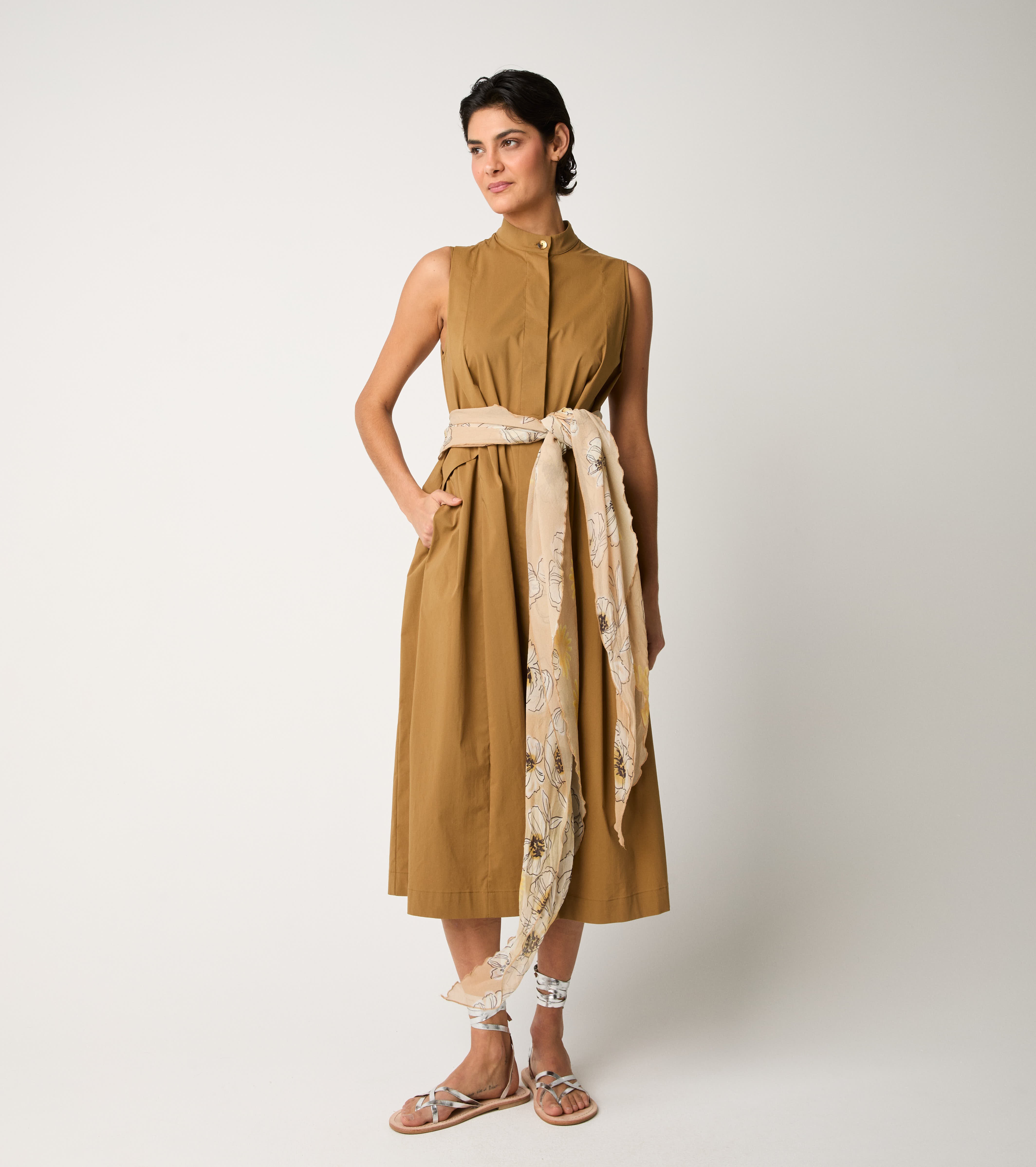 Ermine stretch cotton dress