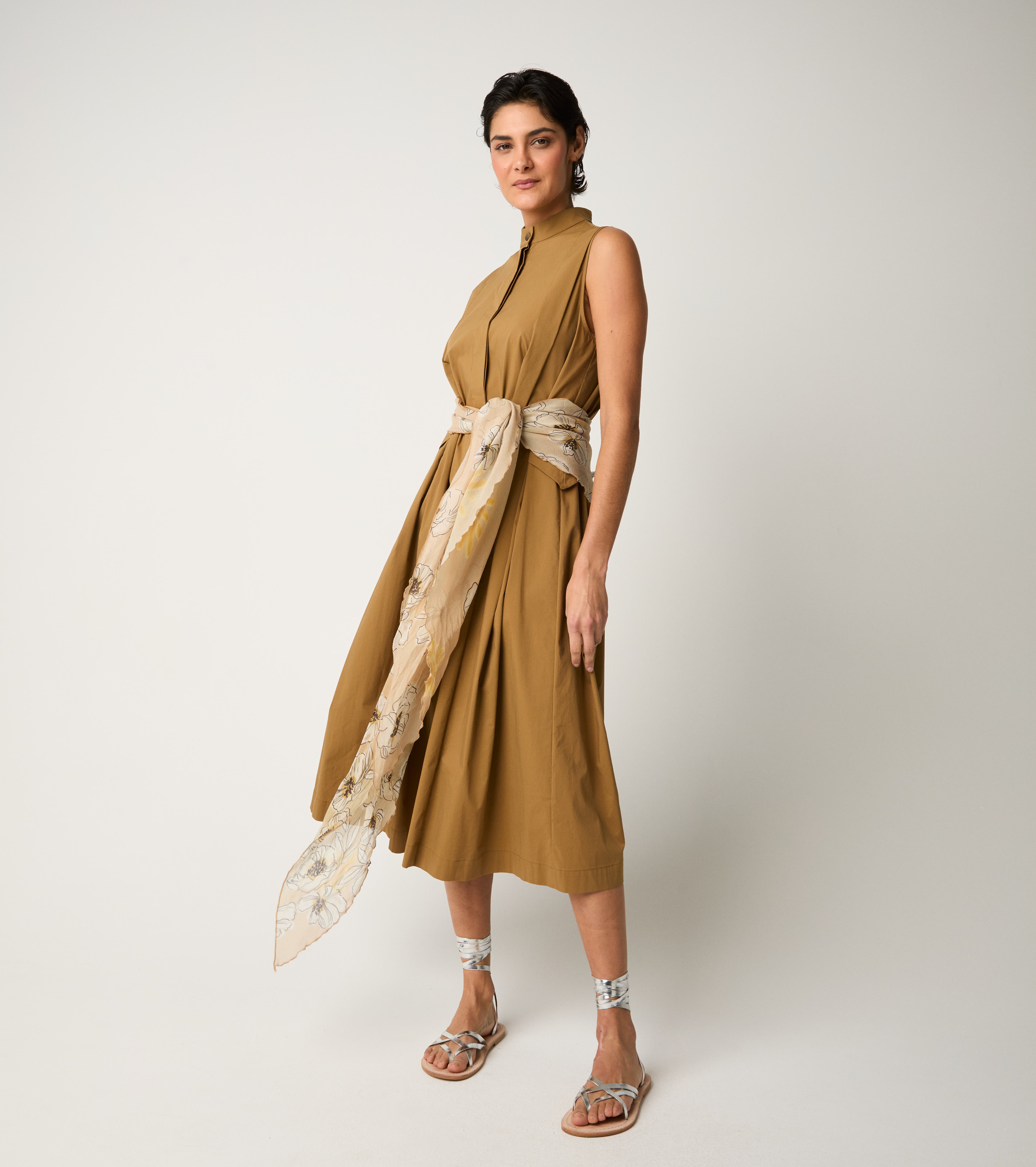 Ermine stretch cotton dress