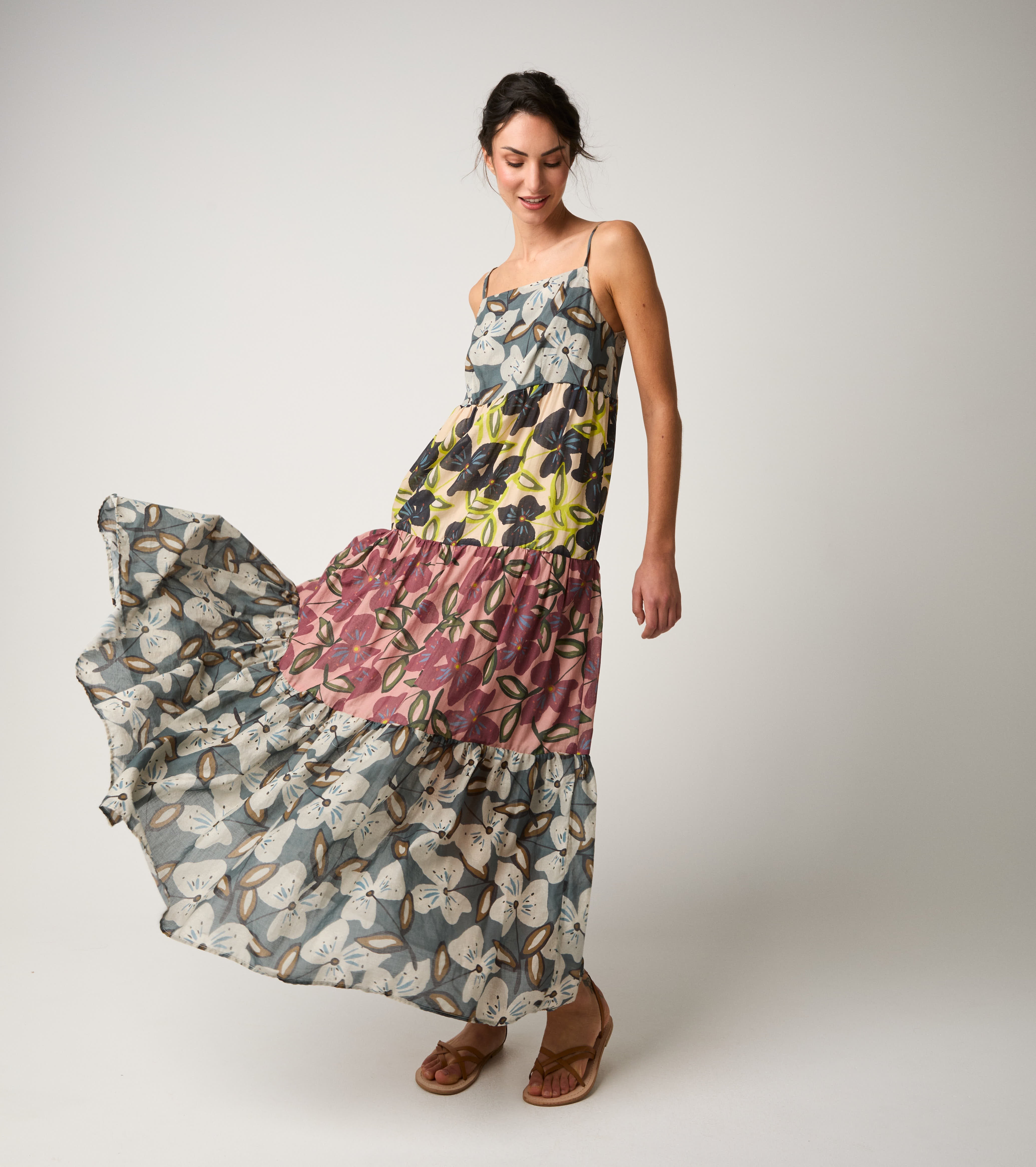 Long cotton floral dress