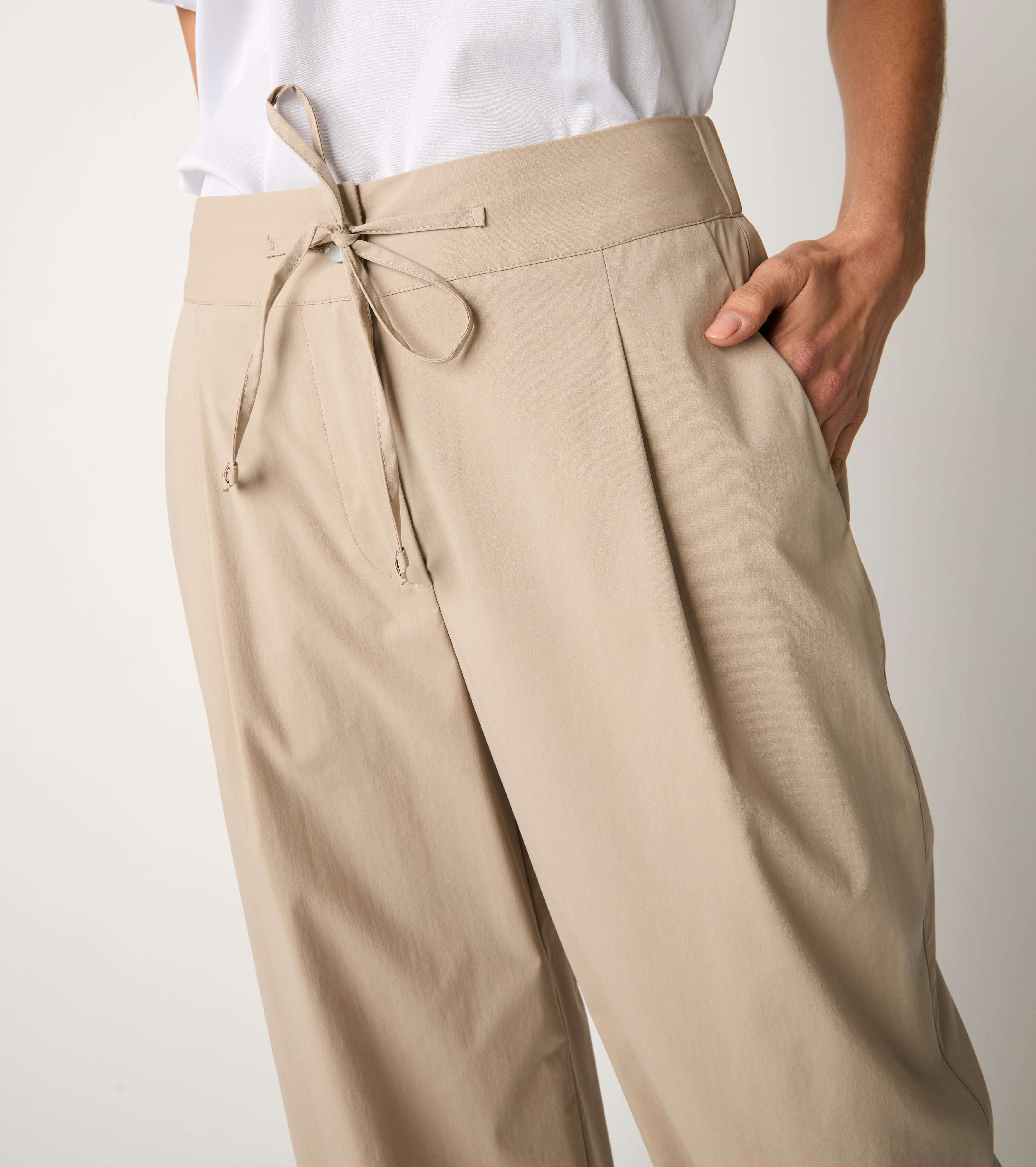 Pantaloni in cotone con coulisse gres