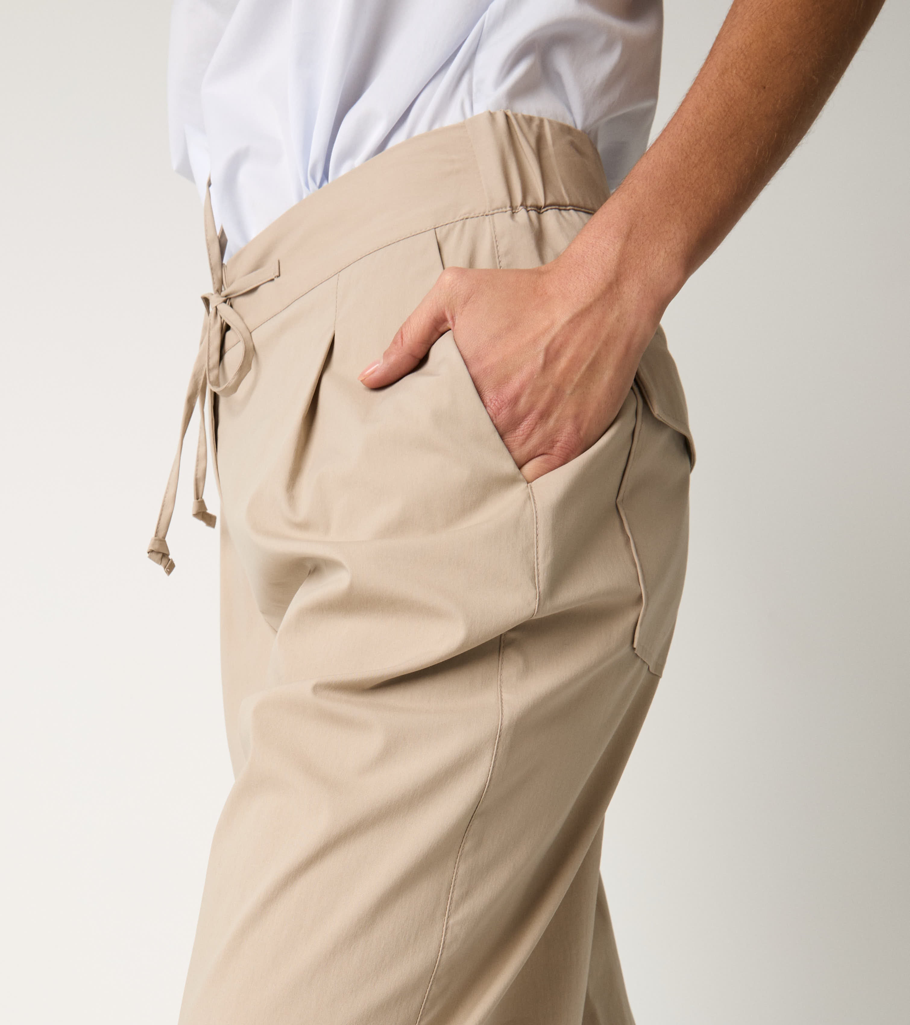 Pantaloni in cotone con coulisse gres