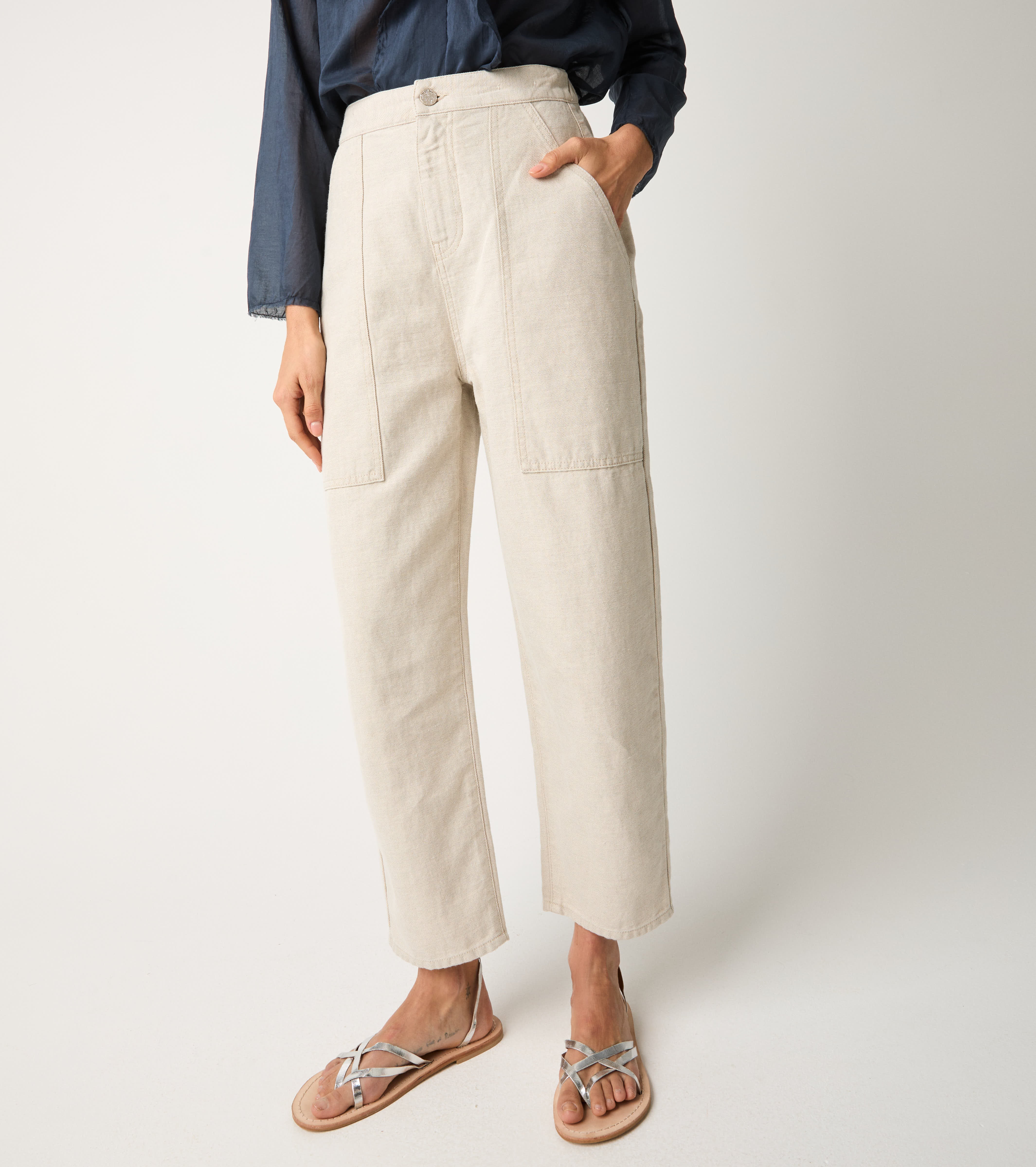 Chantilly high-waisted cropped jeans