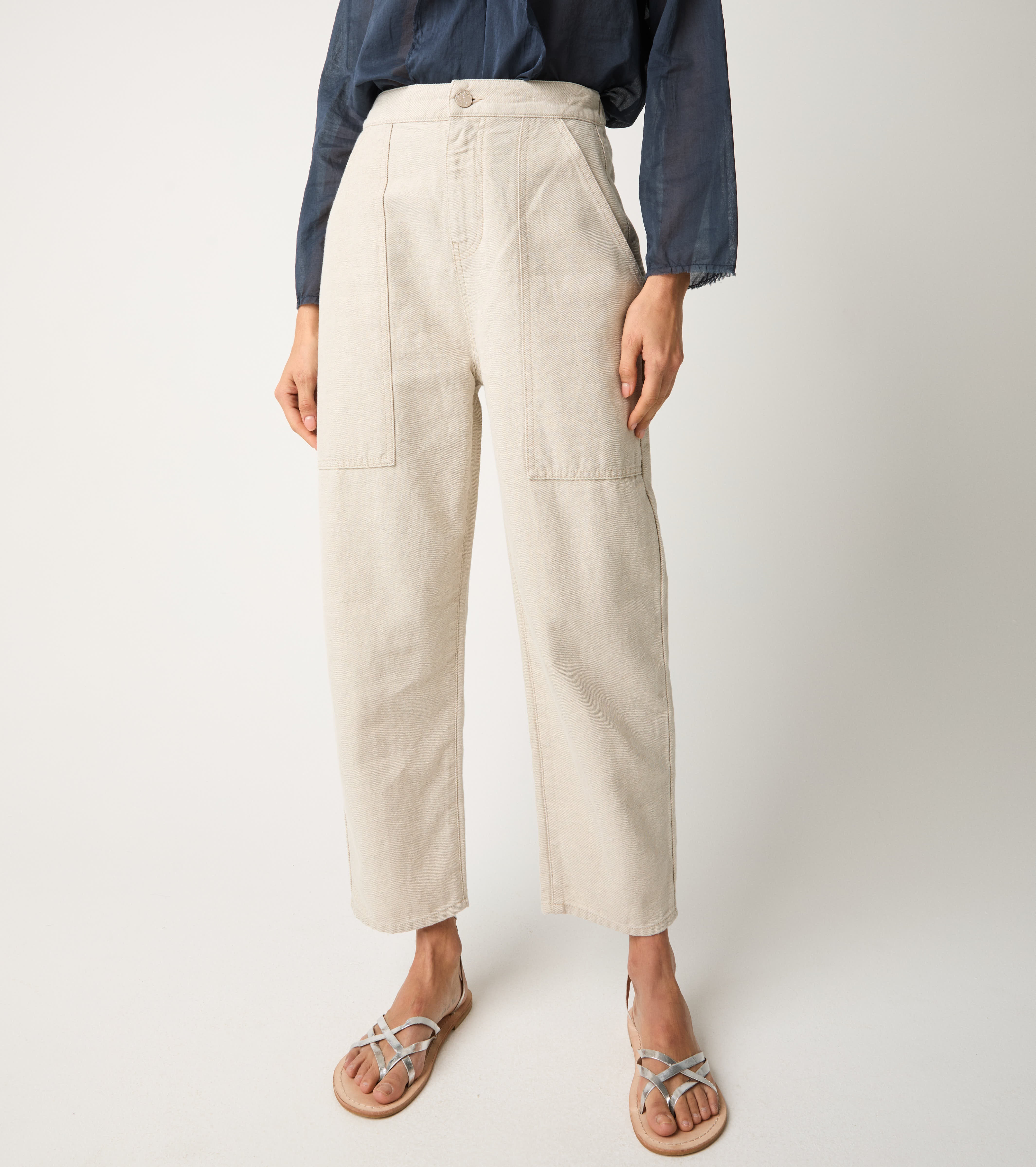 Chantilly high-waisted cropped jeans