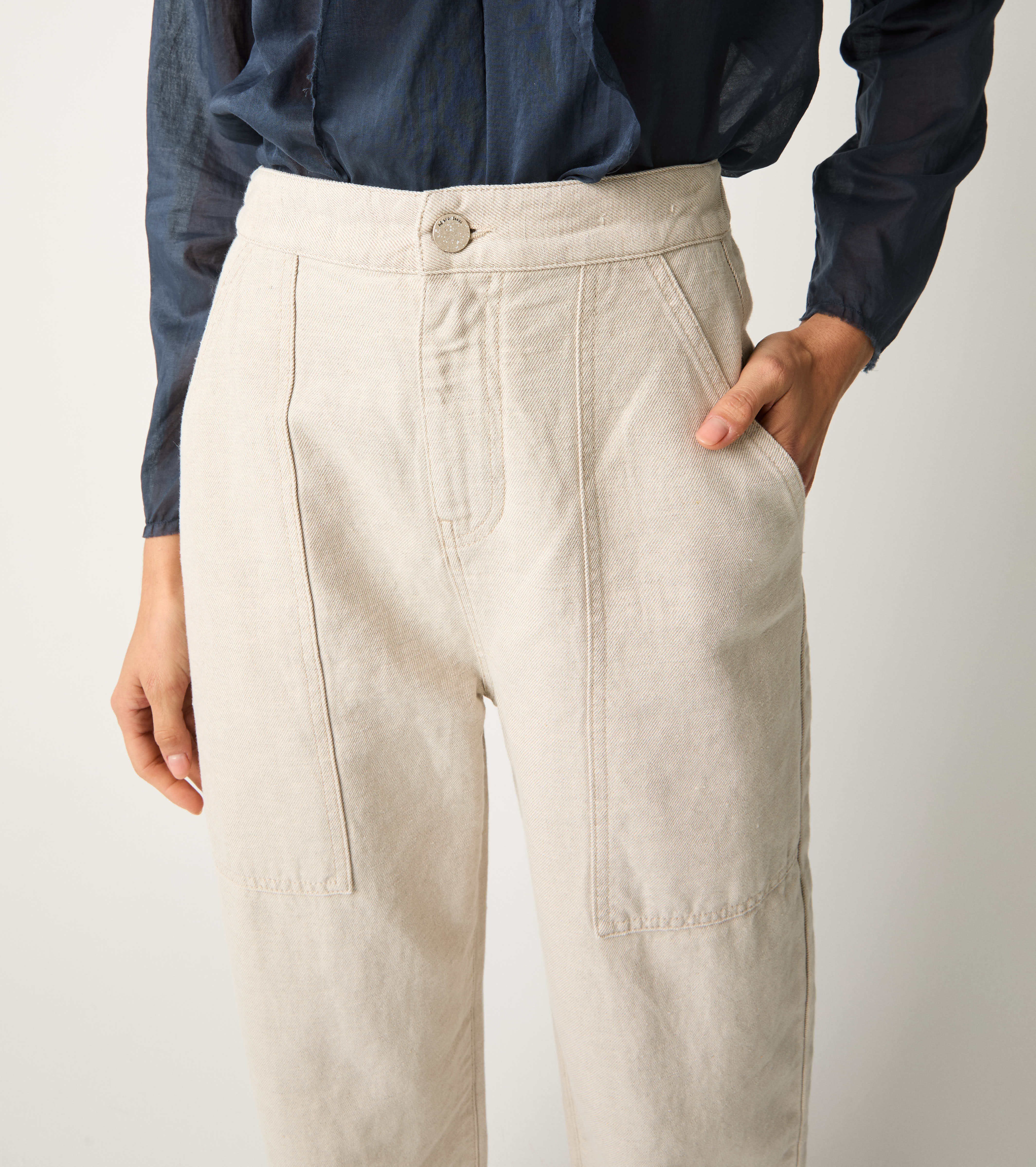 Chantilly high-waisted cropped jeans