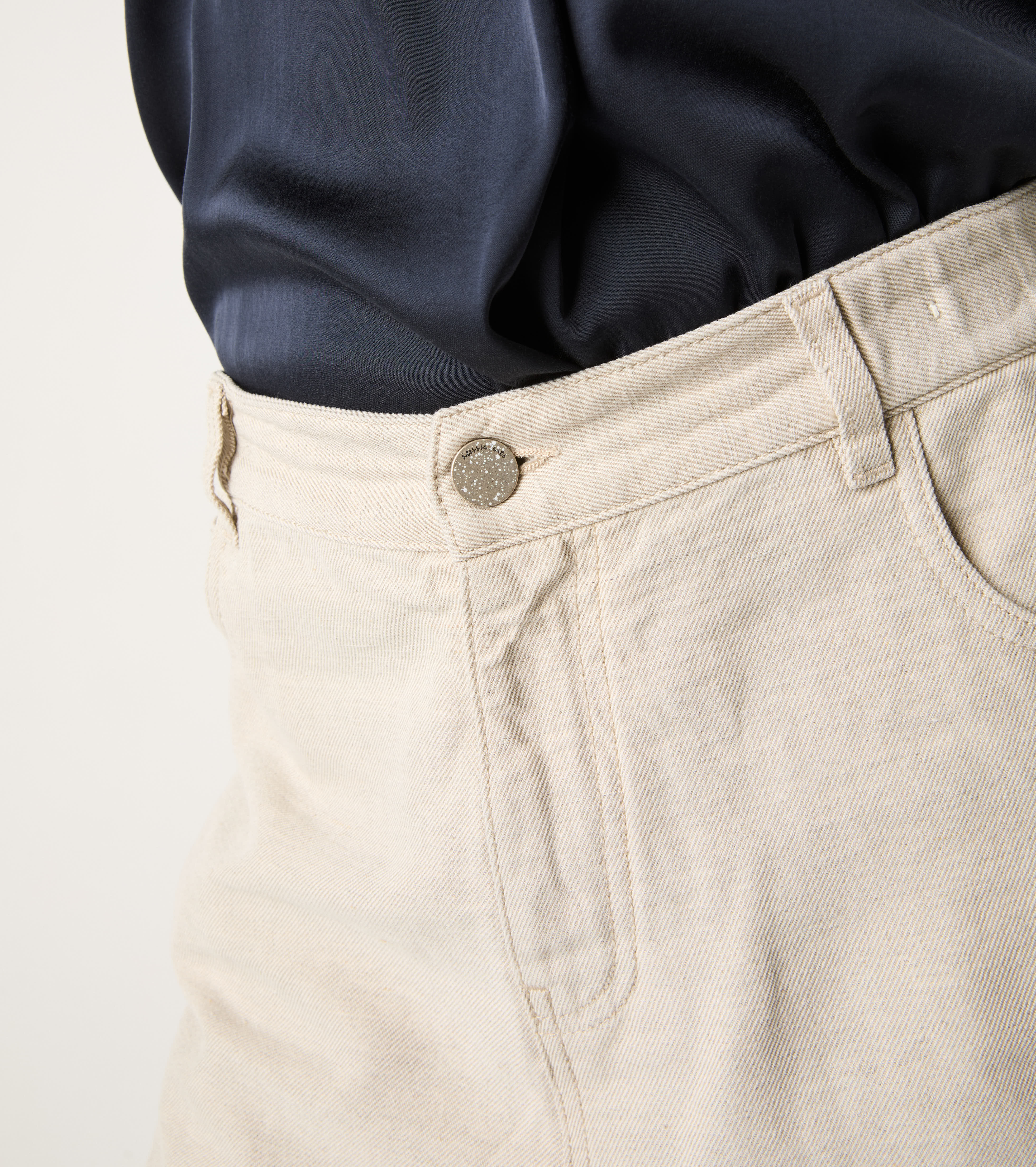Chantilly denim five-pocket bermuda shorts