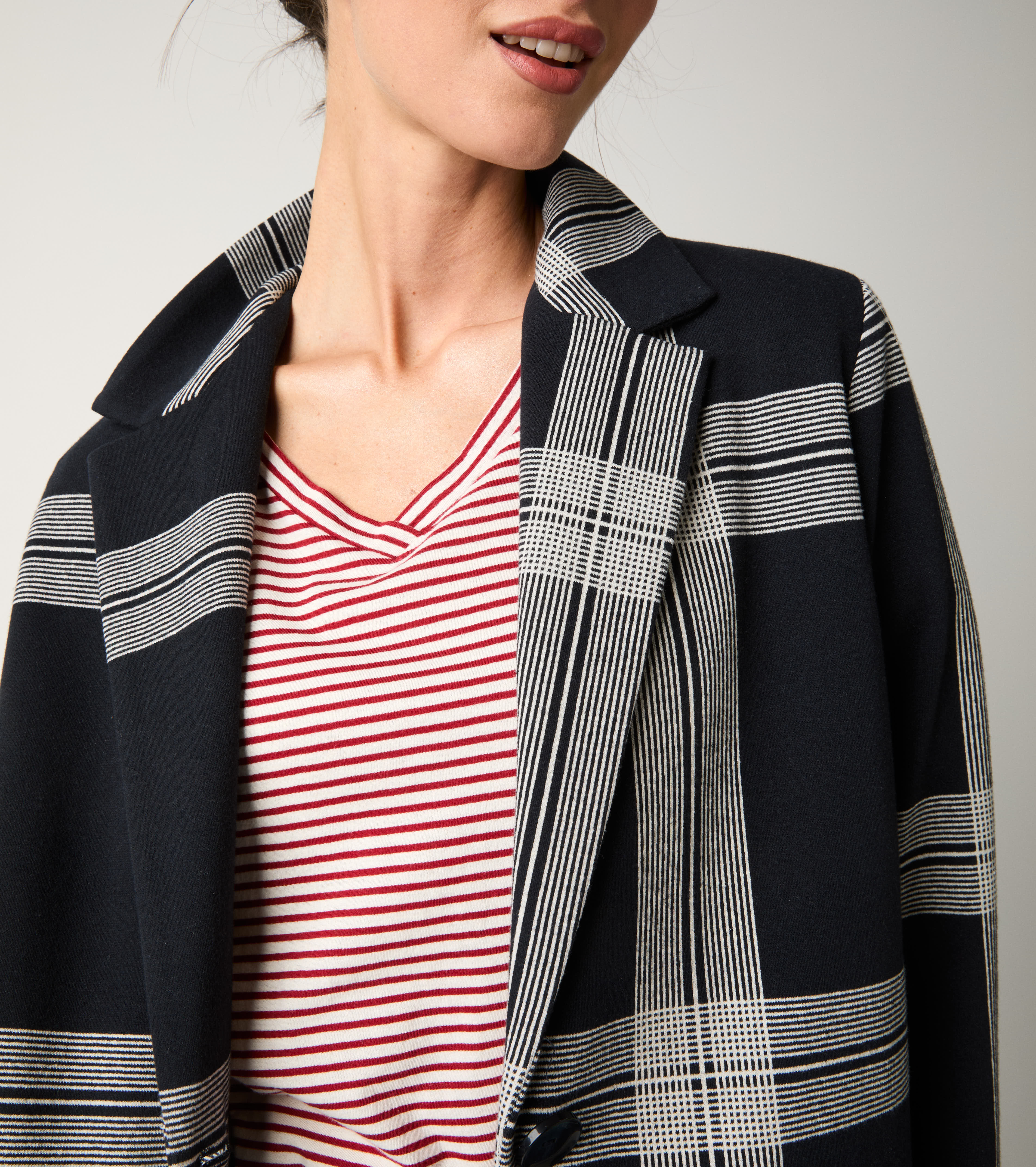Blazer monopetto in cotone check check