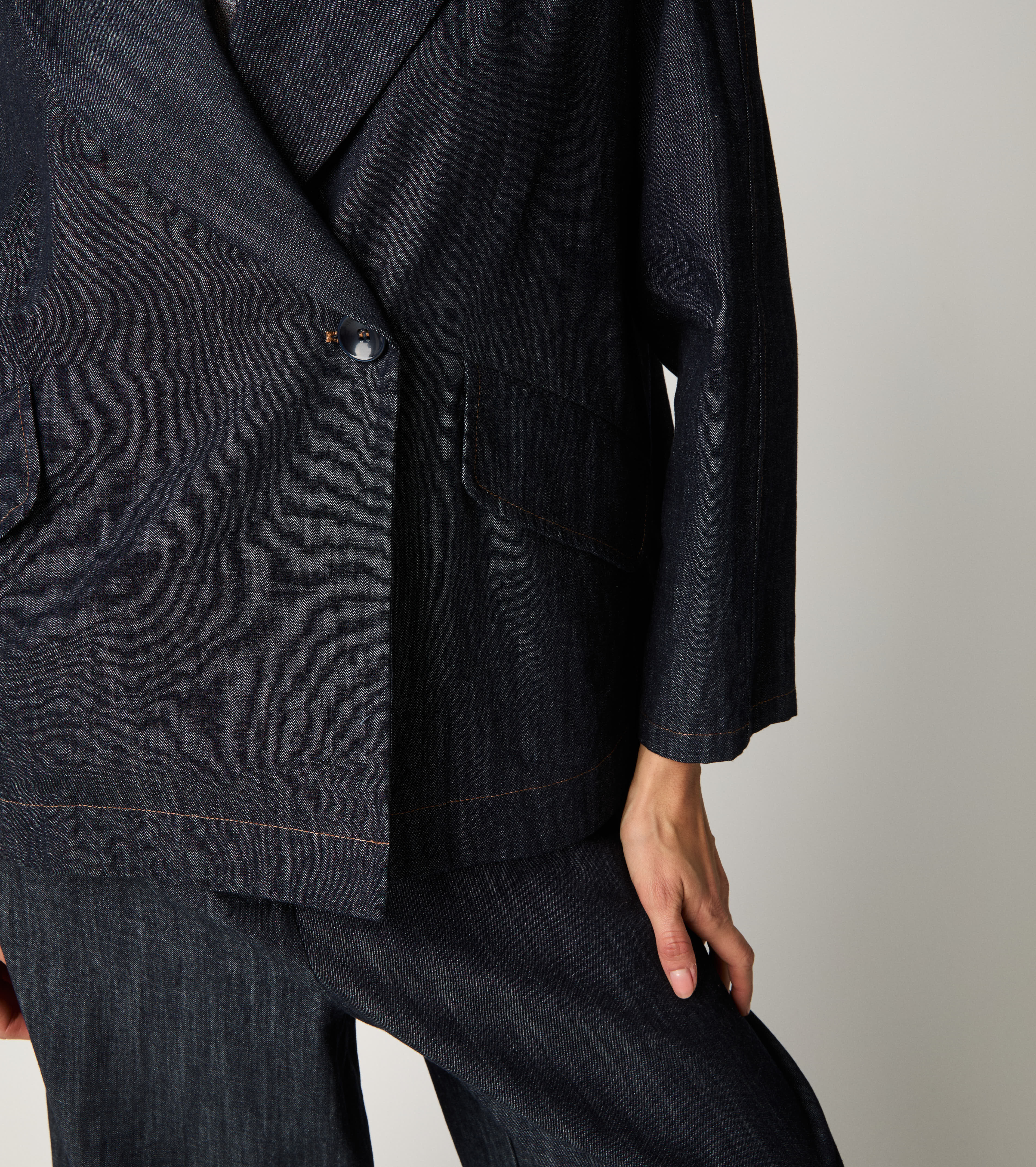 Blazer doppiopetto in denim unico