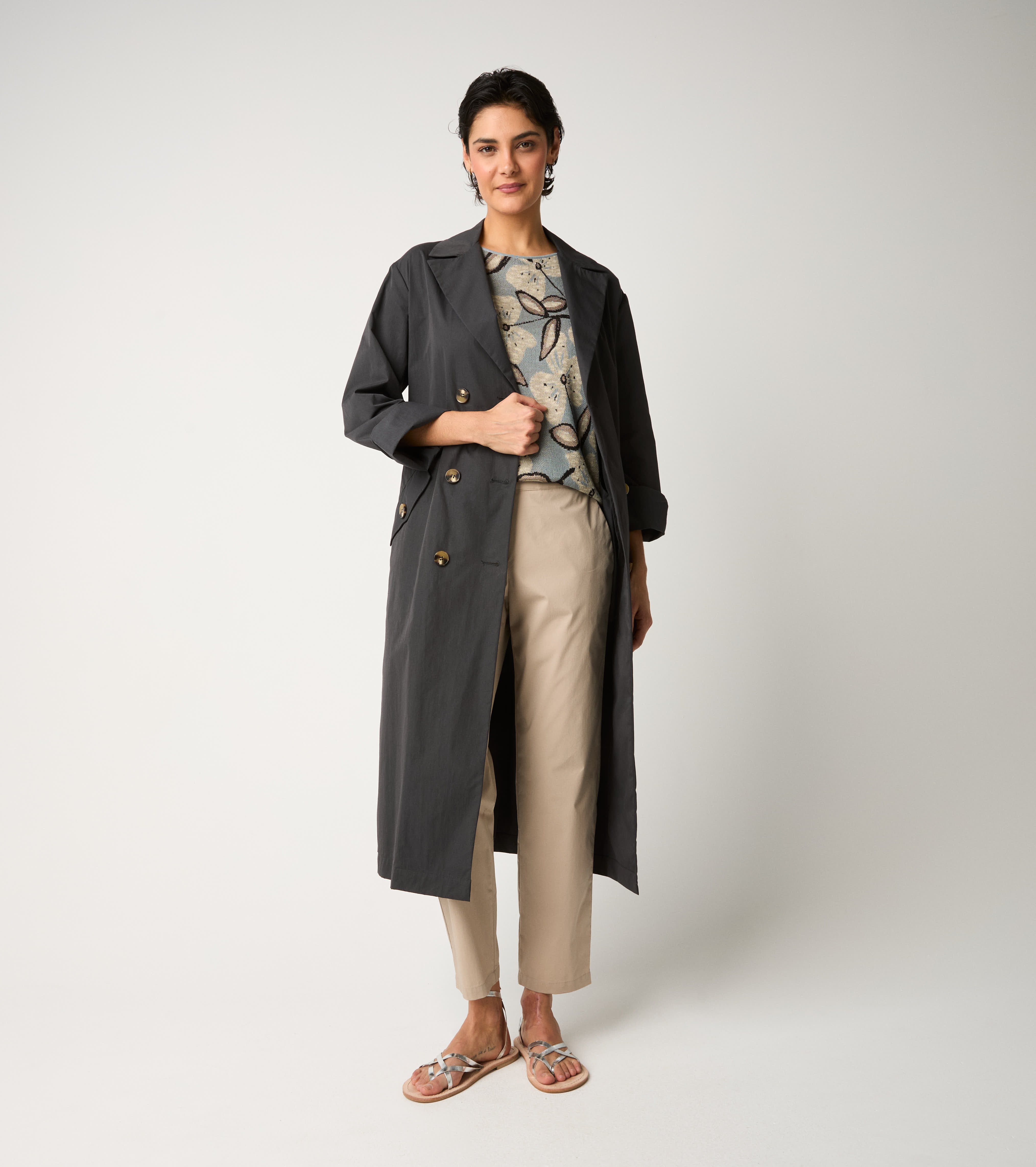 Drip-proof double-breasted trench coat blackboard