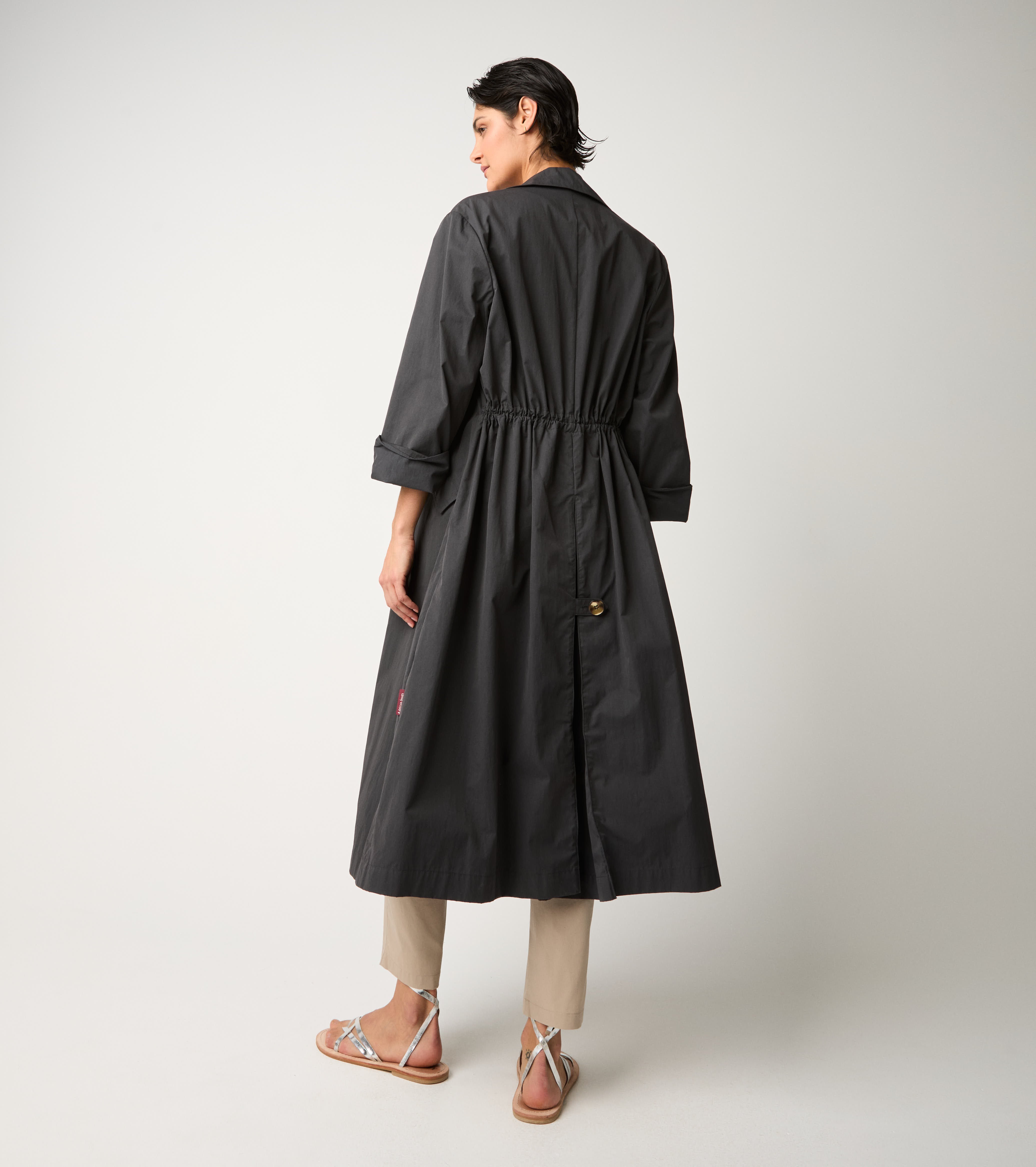 Drip-proof double-breasted trench coat blackboard