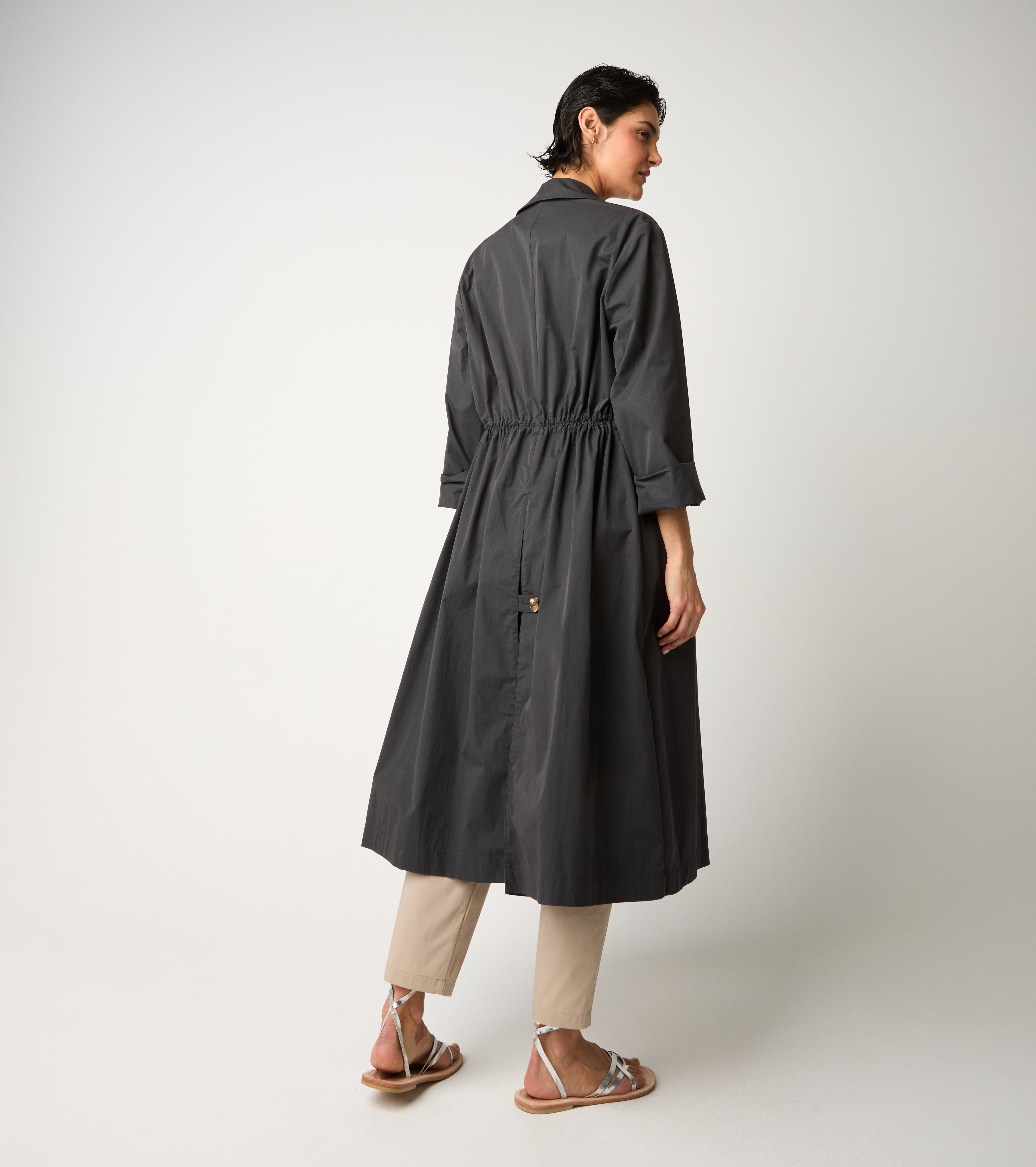 Drip-proof double-breasted trench coat blackboard
