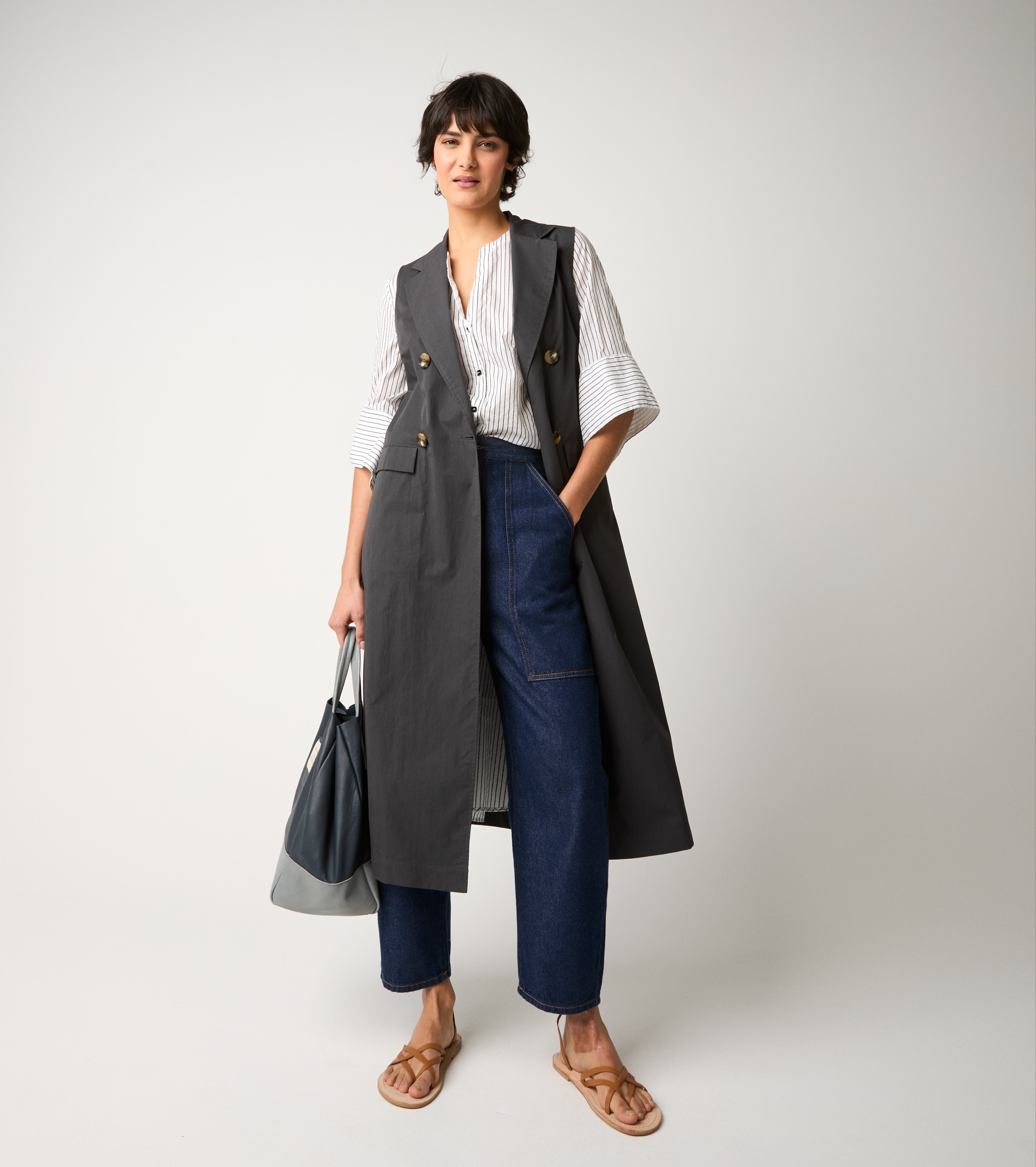 Long drip-proof cotton waistcoat