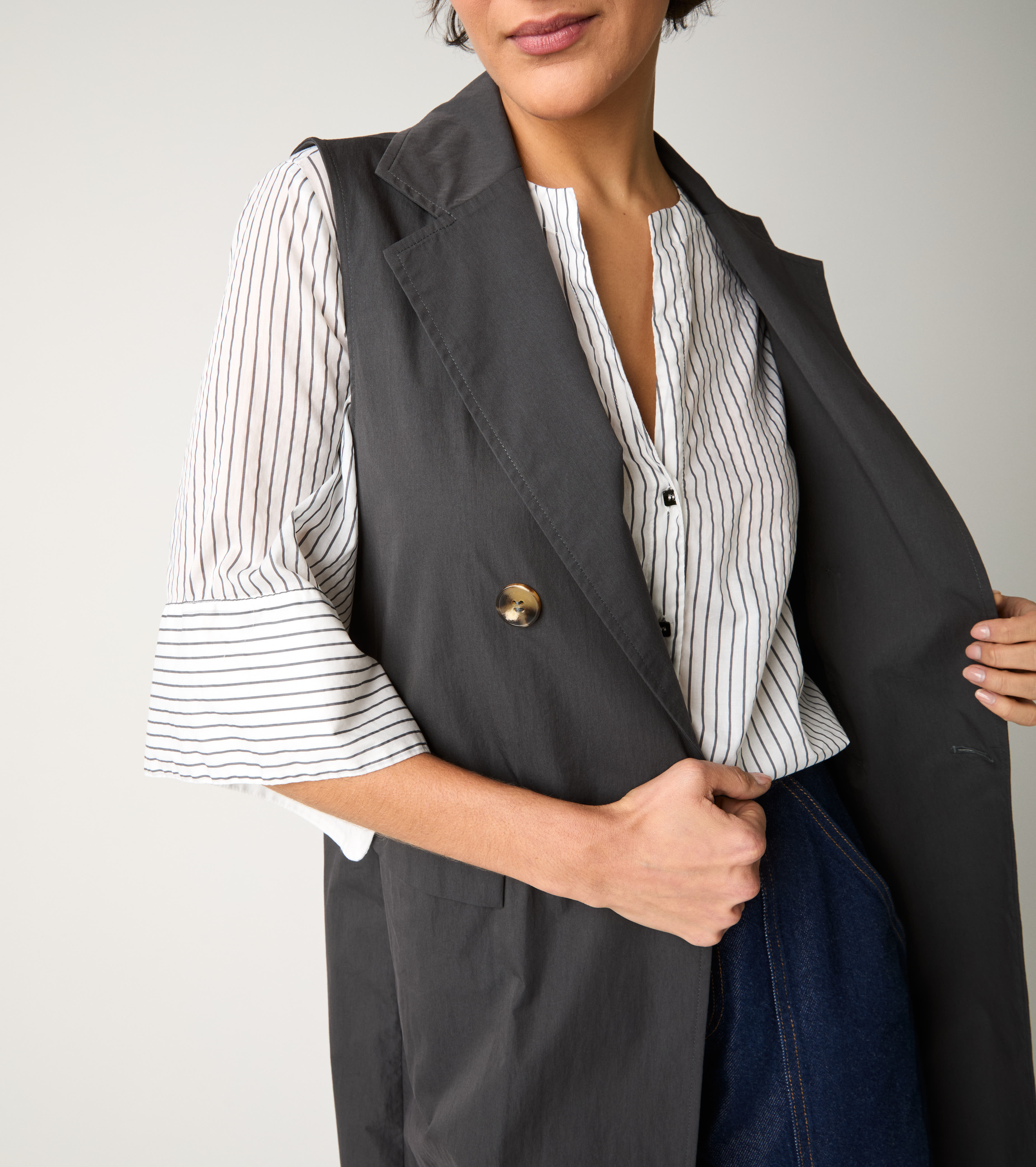 Long drip-proof cotton waistcoat