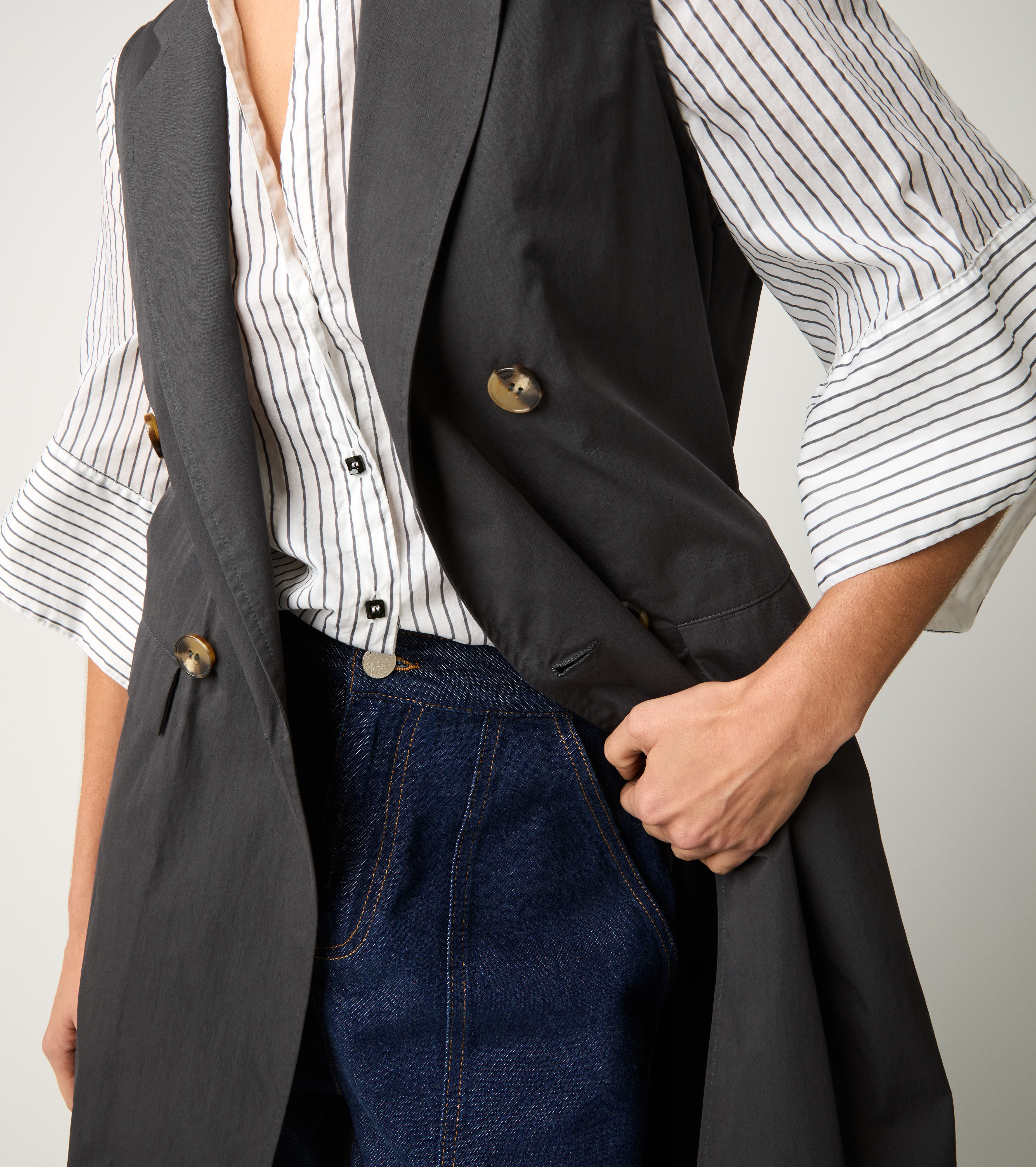 Long drip-proof cotton waistcoat